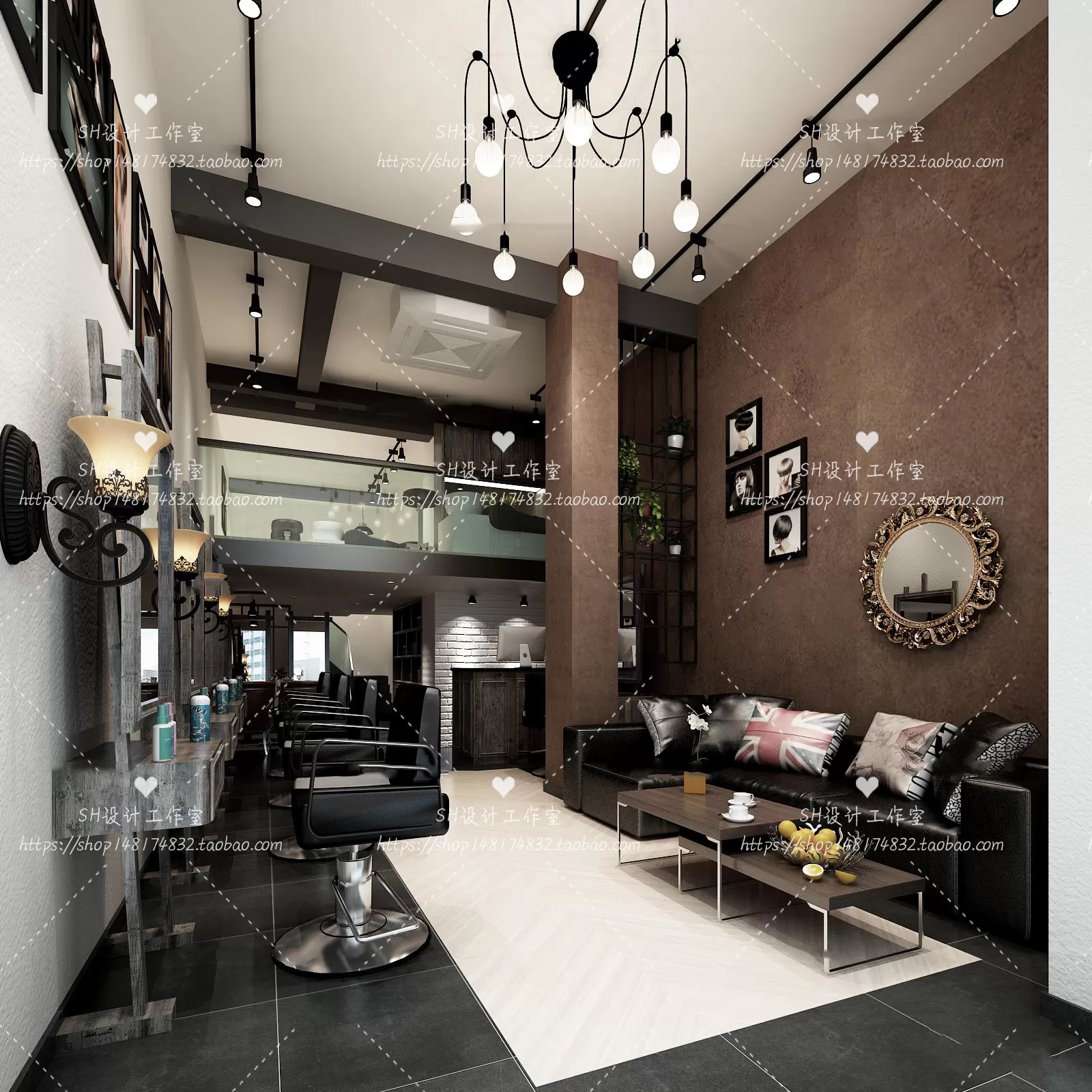 BARBER SHOP 3D SCENES – VRAY RENDER – 38