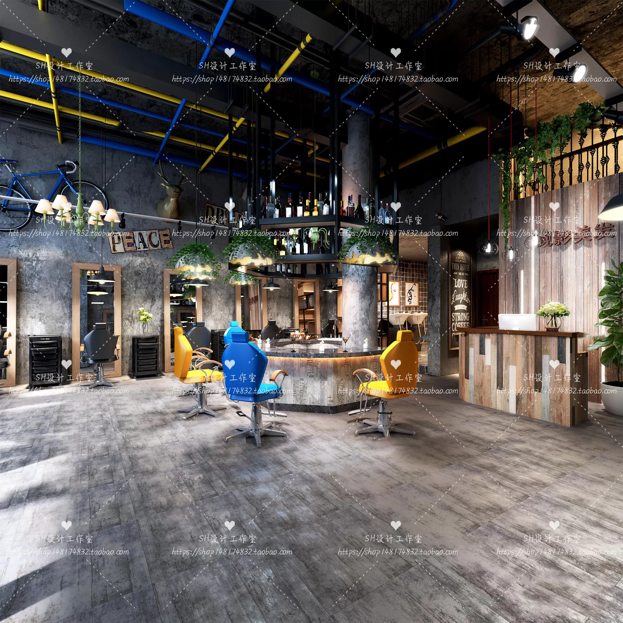 BARBER SHOP 3D SCENES – VRAY RENDER – 40