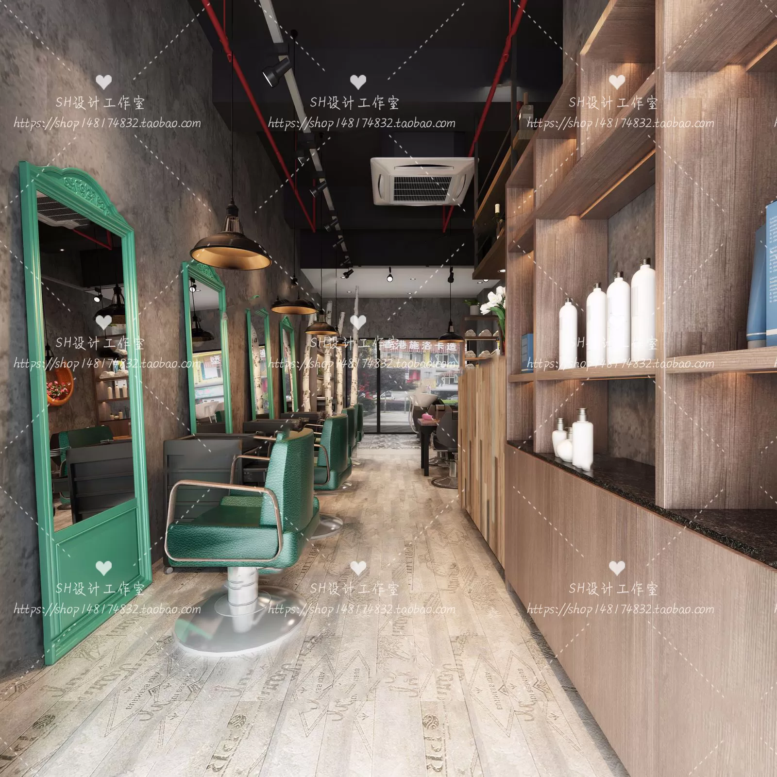 BARBER SHOP 3D SCENES – VRAY RENDER – 42