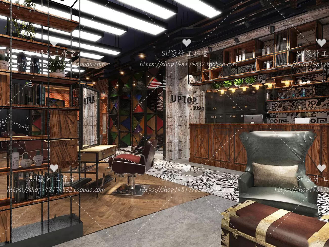 BARBER SHOP 3D SCENES – VRAY RENDER – 45