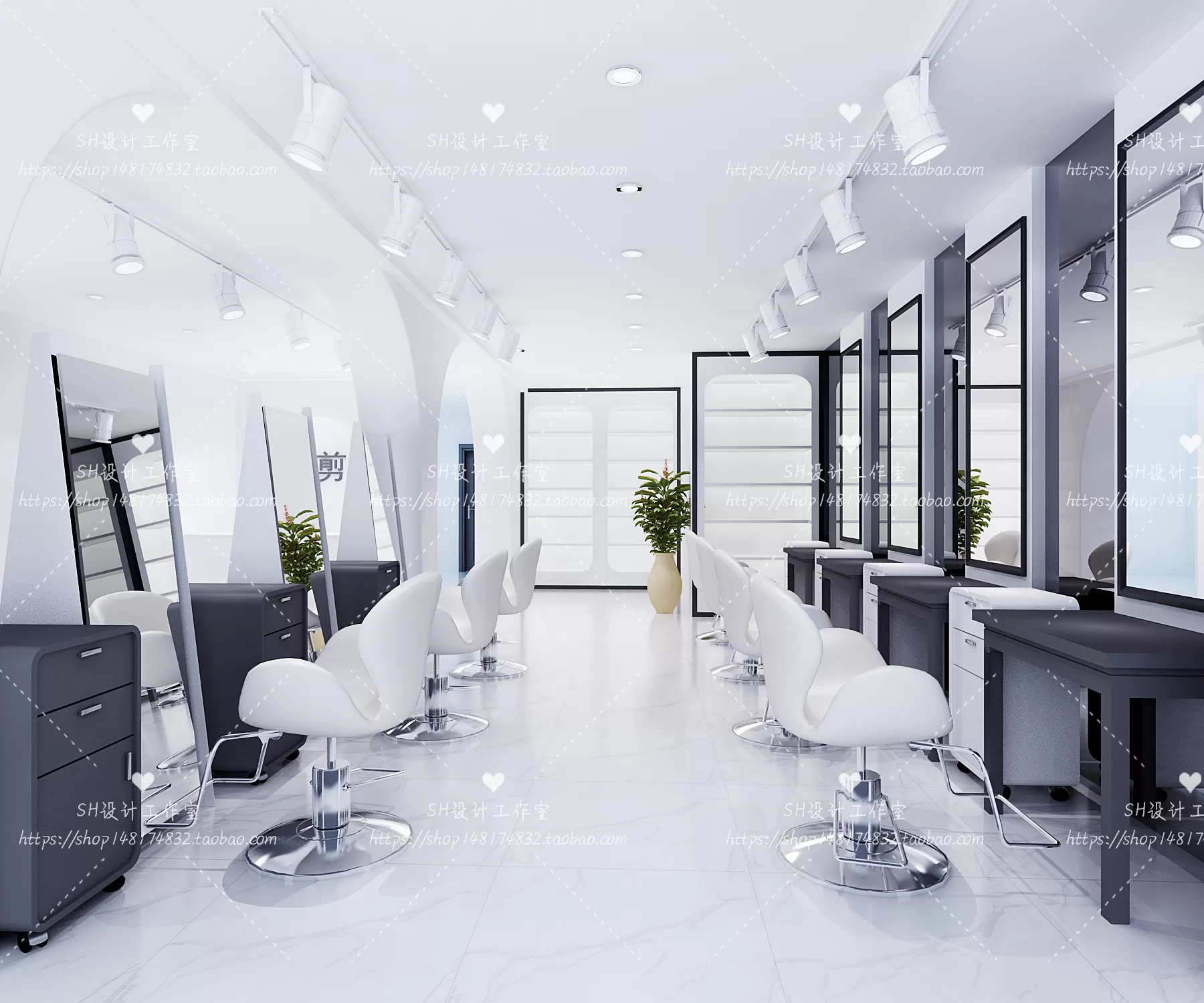 BARBER SHOP 3D SCENES – VRAY RENDER – 49