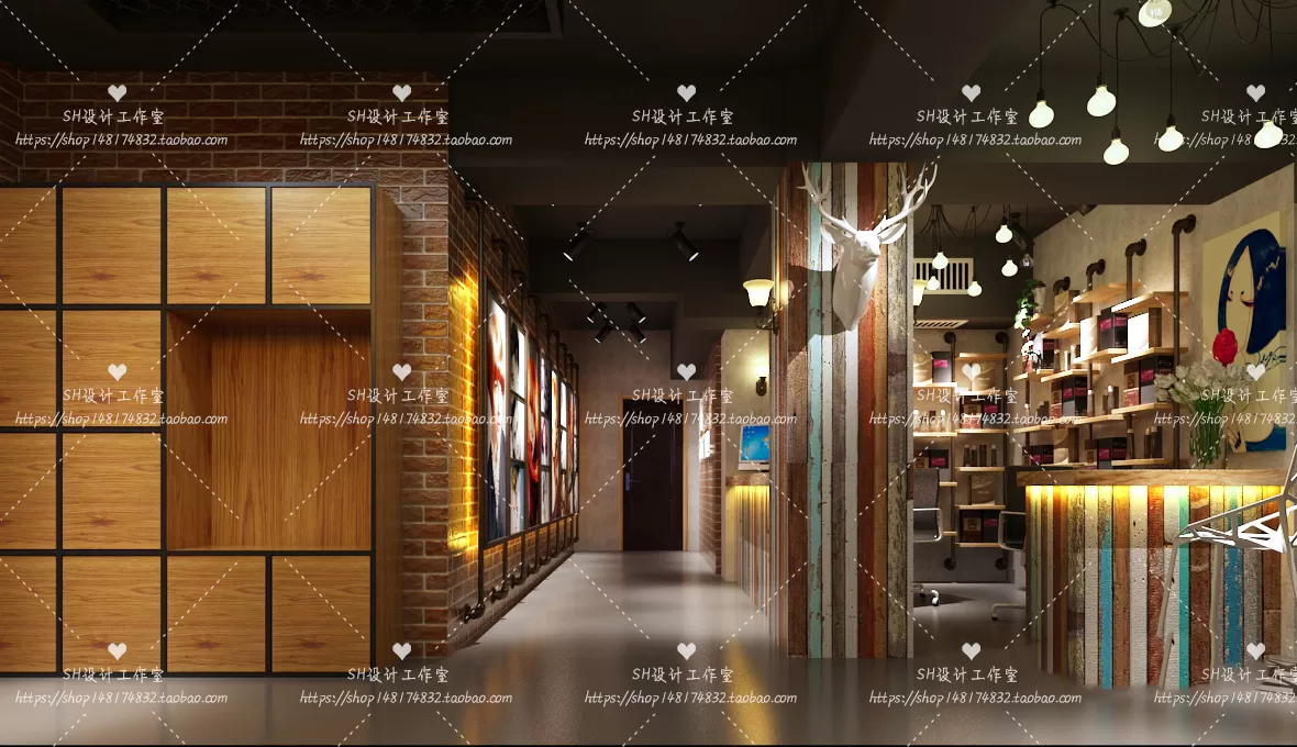 BARBER SHOP 3D SCENES – VRAY RENDER – 50