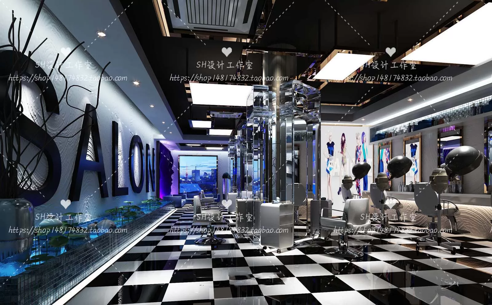 BARBER SHOP 3D SCENES – VRAY RENDER – 51