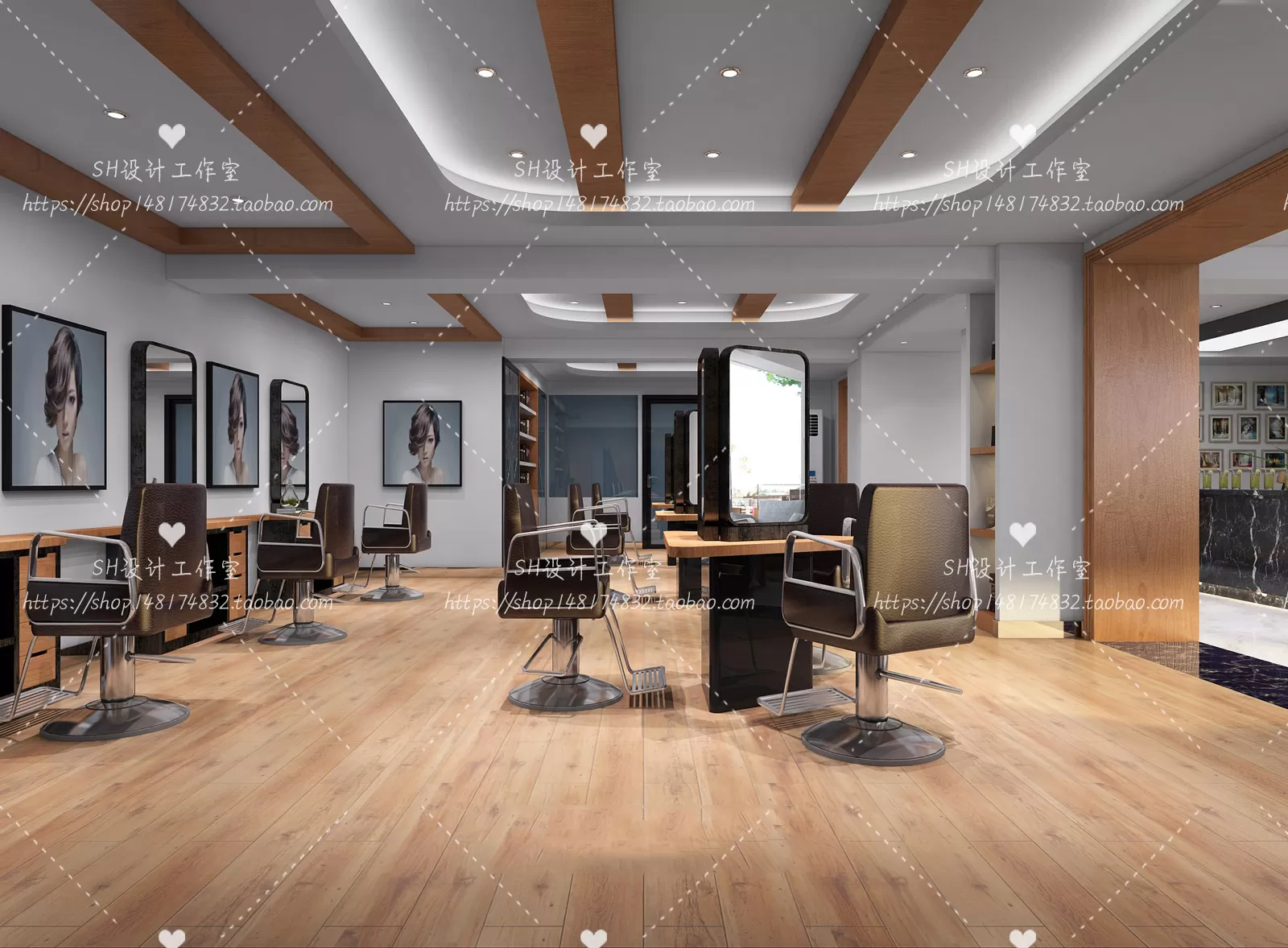 BARBER SHOP 3D SCENES – VRAY RENDER – 54