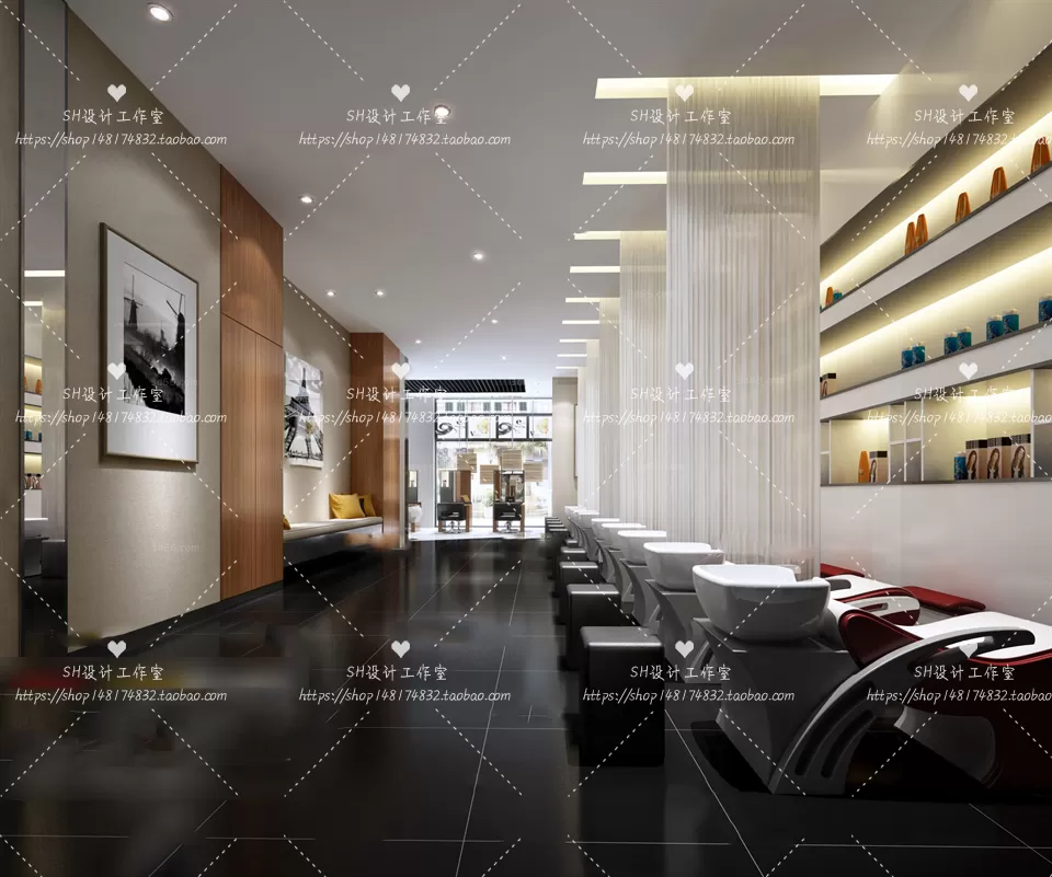 BARBER SHOP 3D SCENES – VRAY RENDER – 57