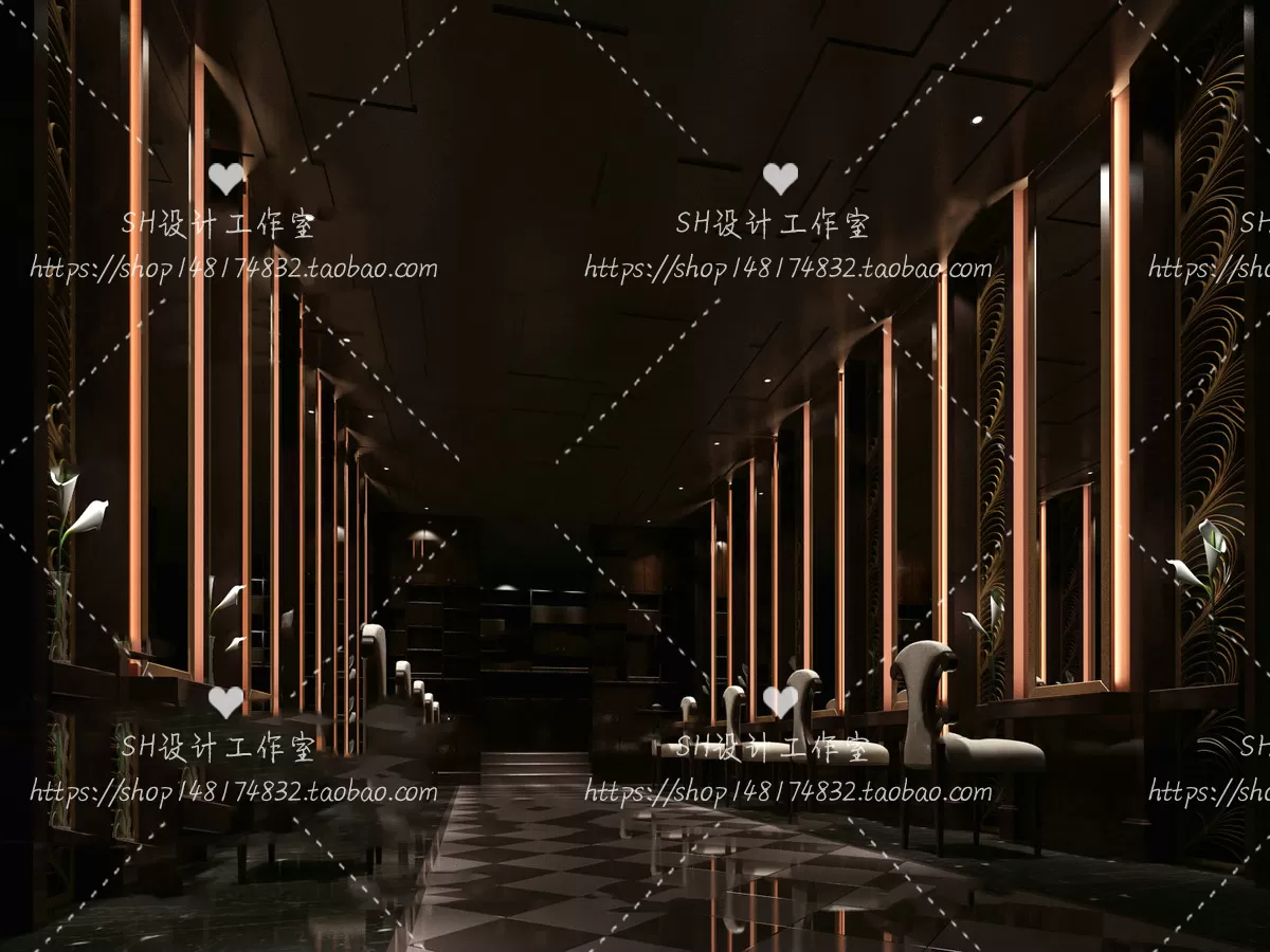 BARBER SHOP 3D SCENES – VRAY RENDER – 59