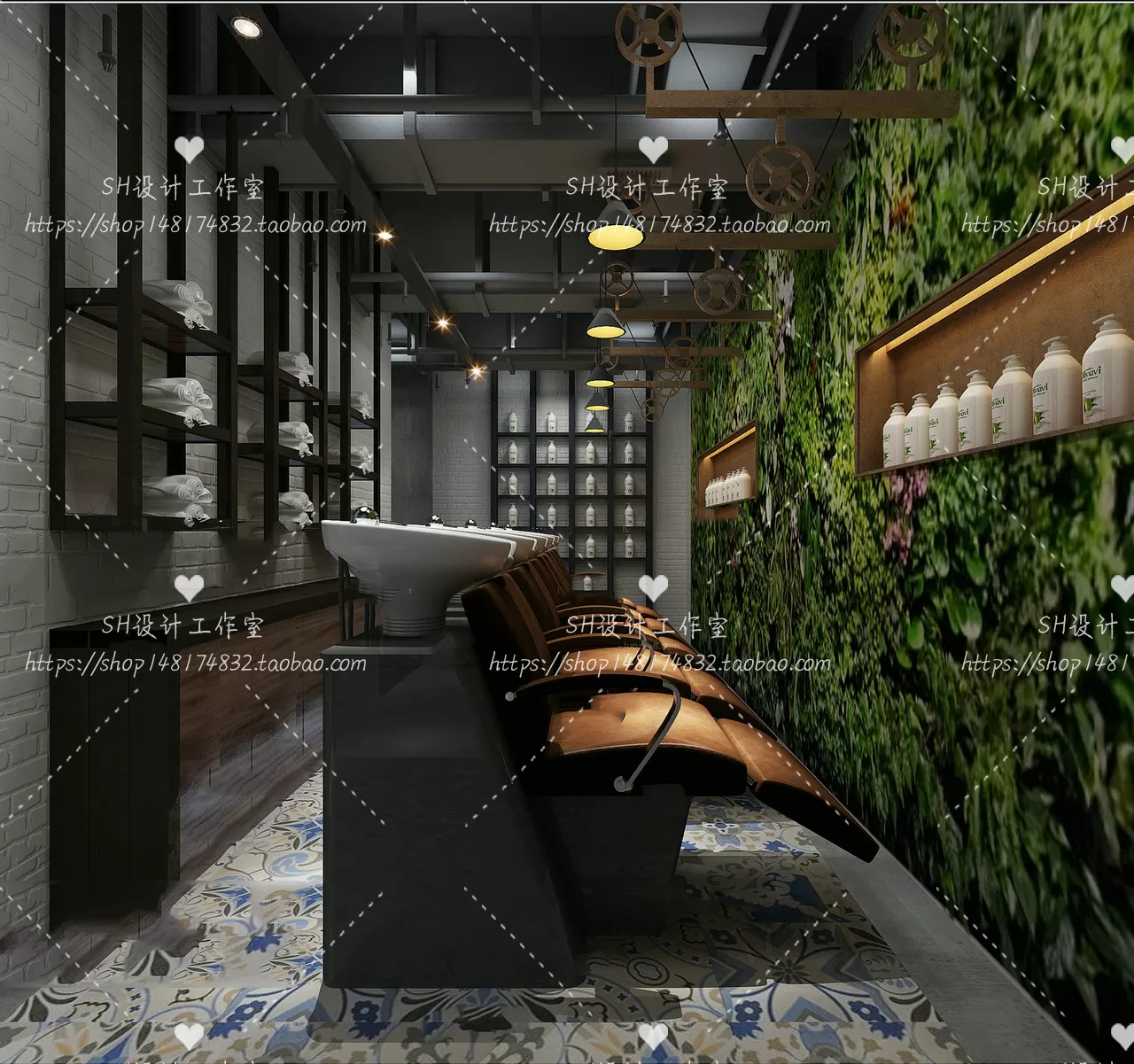 BARBER SHOP 3D SCENES – VRAY RENDER – 60