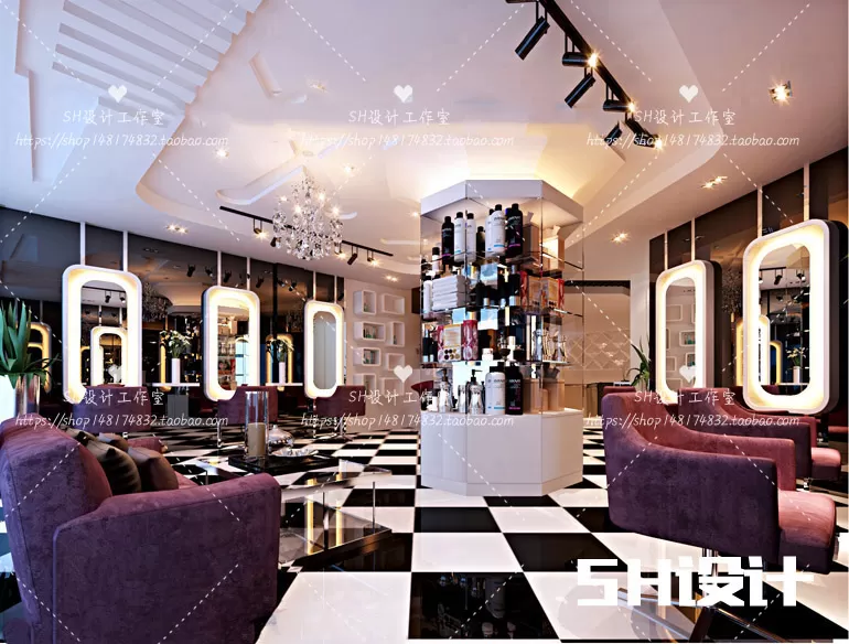 BARBER SHOP 3D SCENES – VRAY RENDER – 61