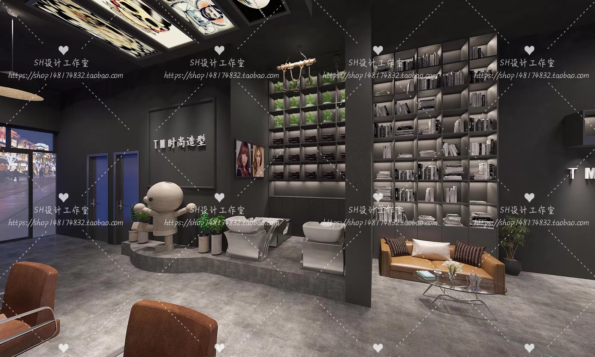 BARBER SHOP 3D SCENES – VRAY RENDER – 64