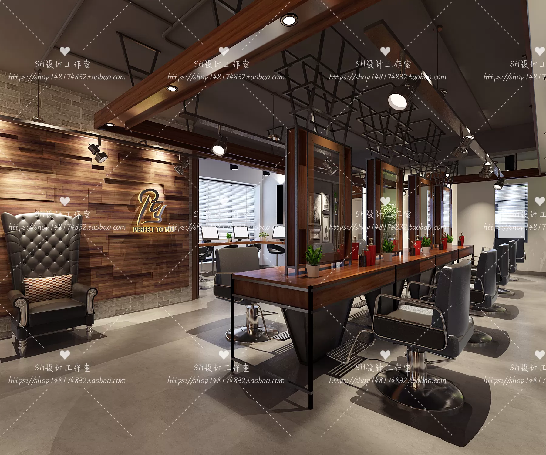 BARBER SHOP 3D SCENES – VRAY RENDER – 66