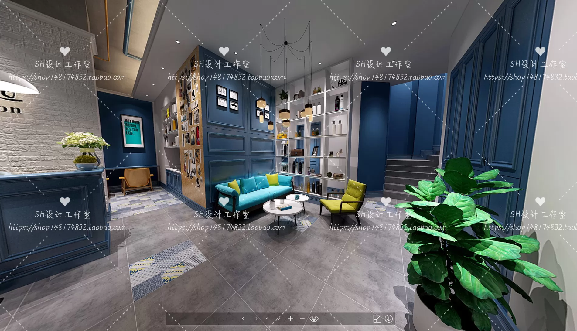 BARBER SHOP 3D SCENES – VRAY RENDER – 70