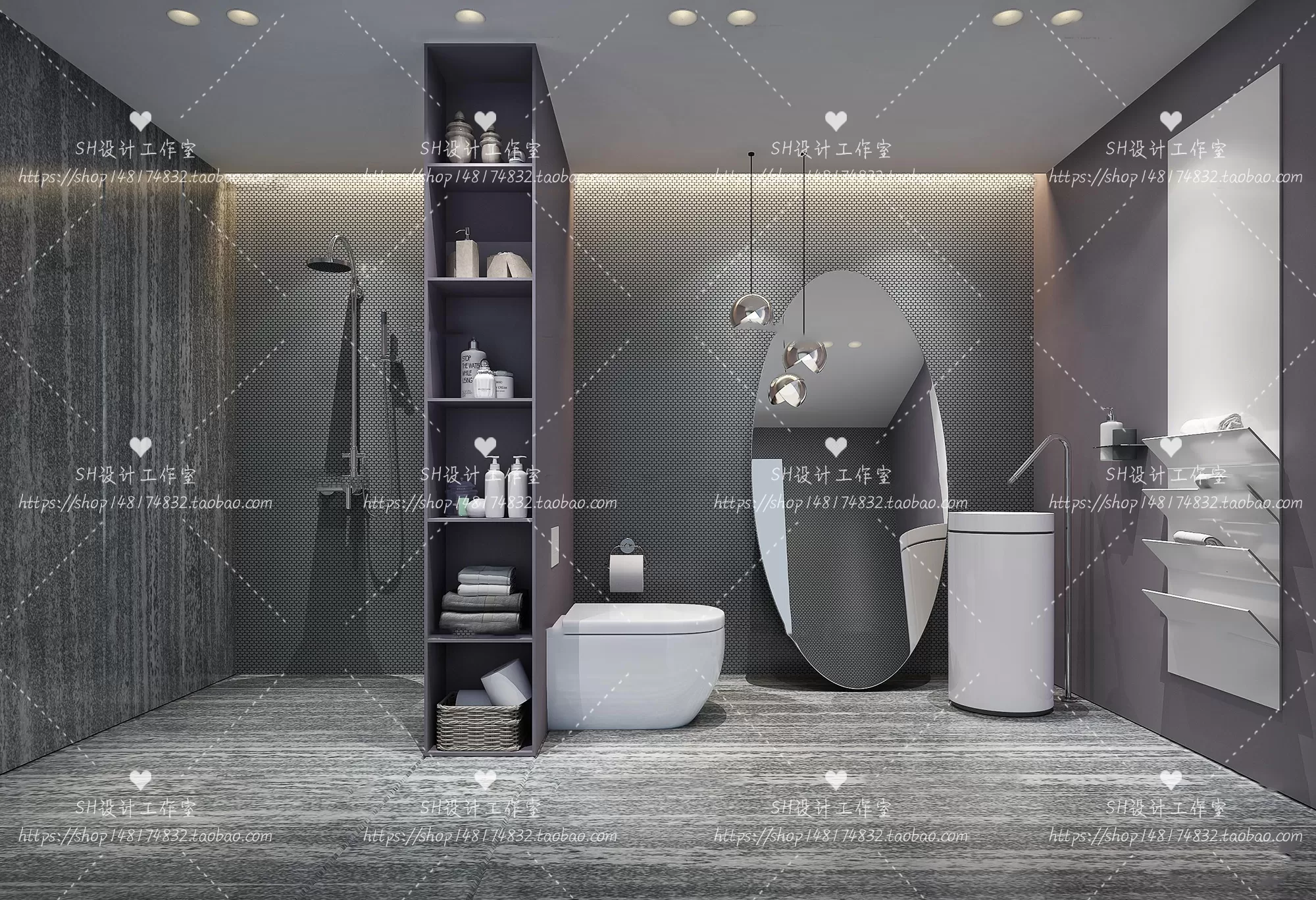 BATHROOM 3D SCENES – VRAY RENDER – 12 BATHROOM 3D SCENES – VRAY RENDER – 12
