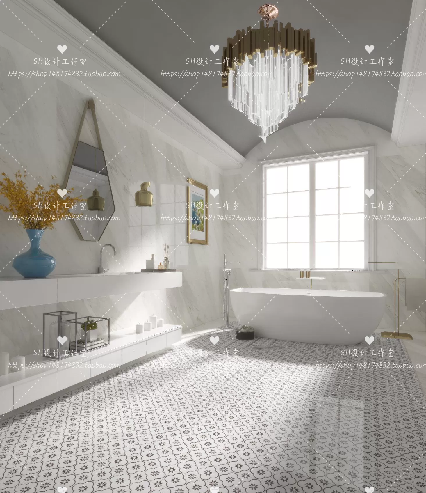 BATHROOM 3D SCENES – VRAY RENDER – 14 BATHROOM 3D SCENES – VRAY RENDER – 14