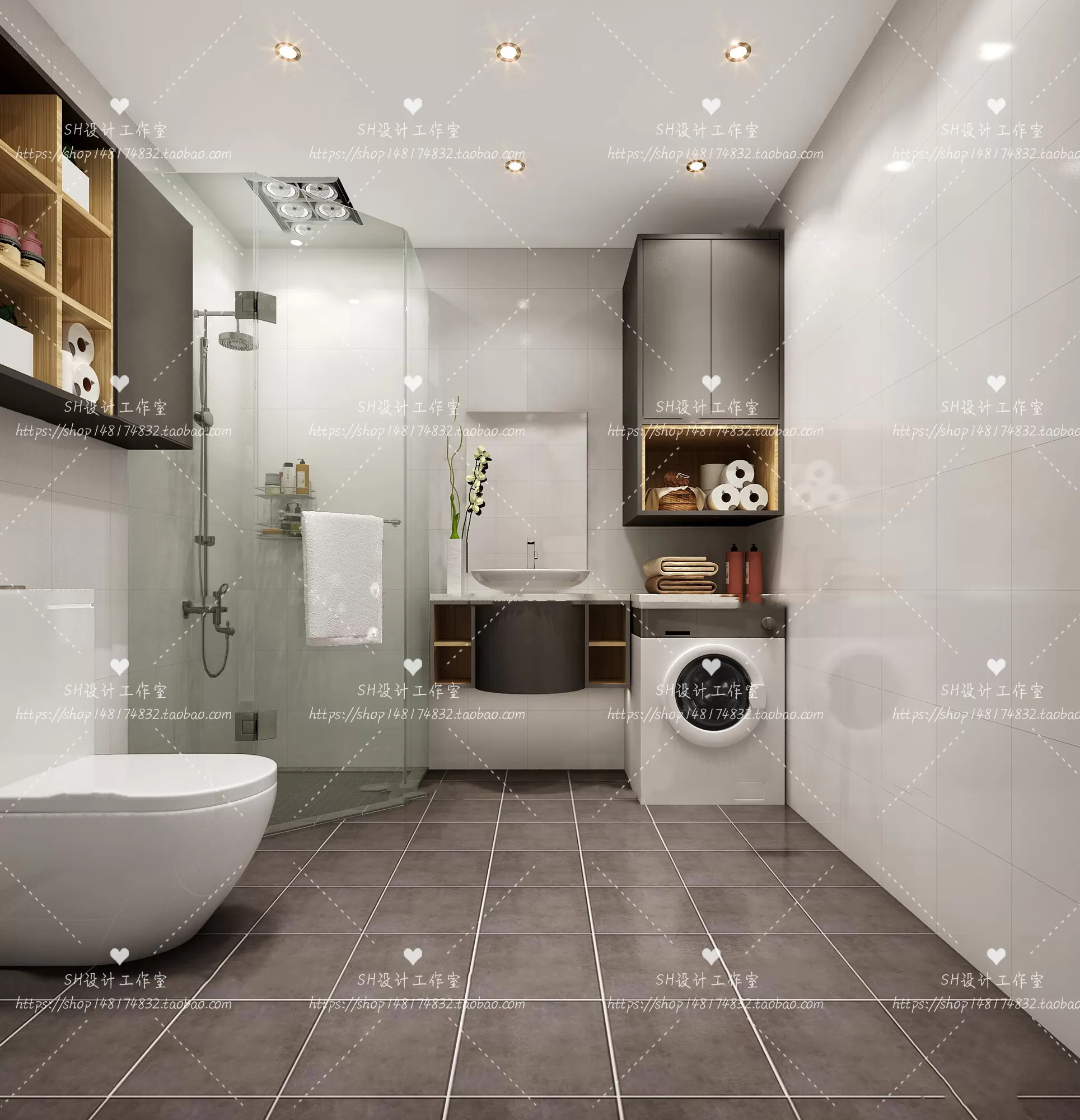 BATHROOM 3D SCENES – VRAY RENDER – 15 BATHROOM 3D SCENES – VRAY RENDER – 15