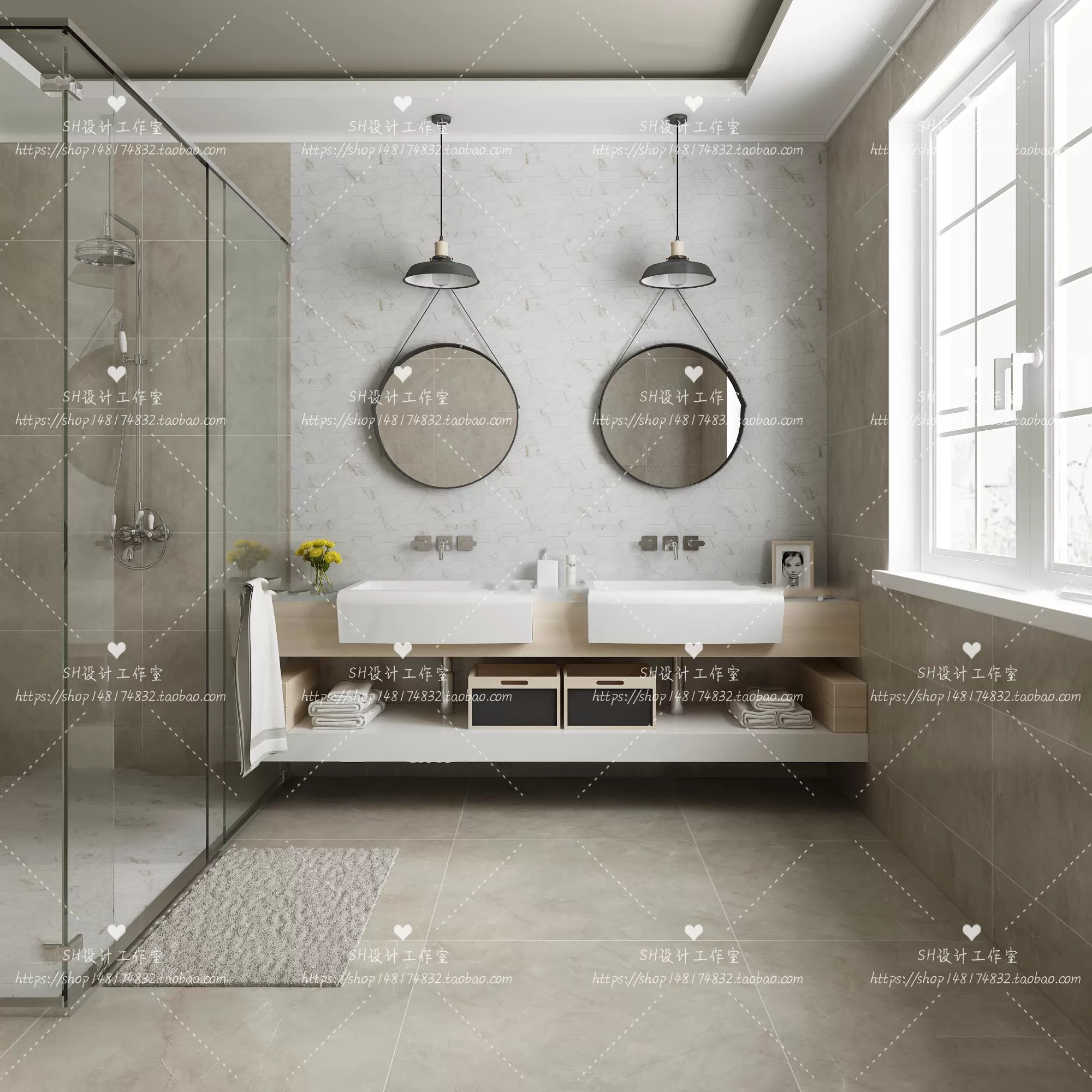 BATHROOM 3D SCENES – VRAY RENDER – 16 BATHROOM 3D SCENES – VRAY RENDER – 16