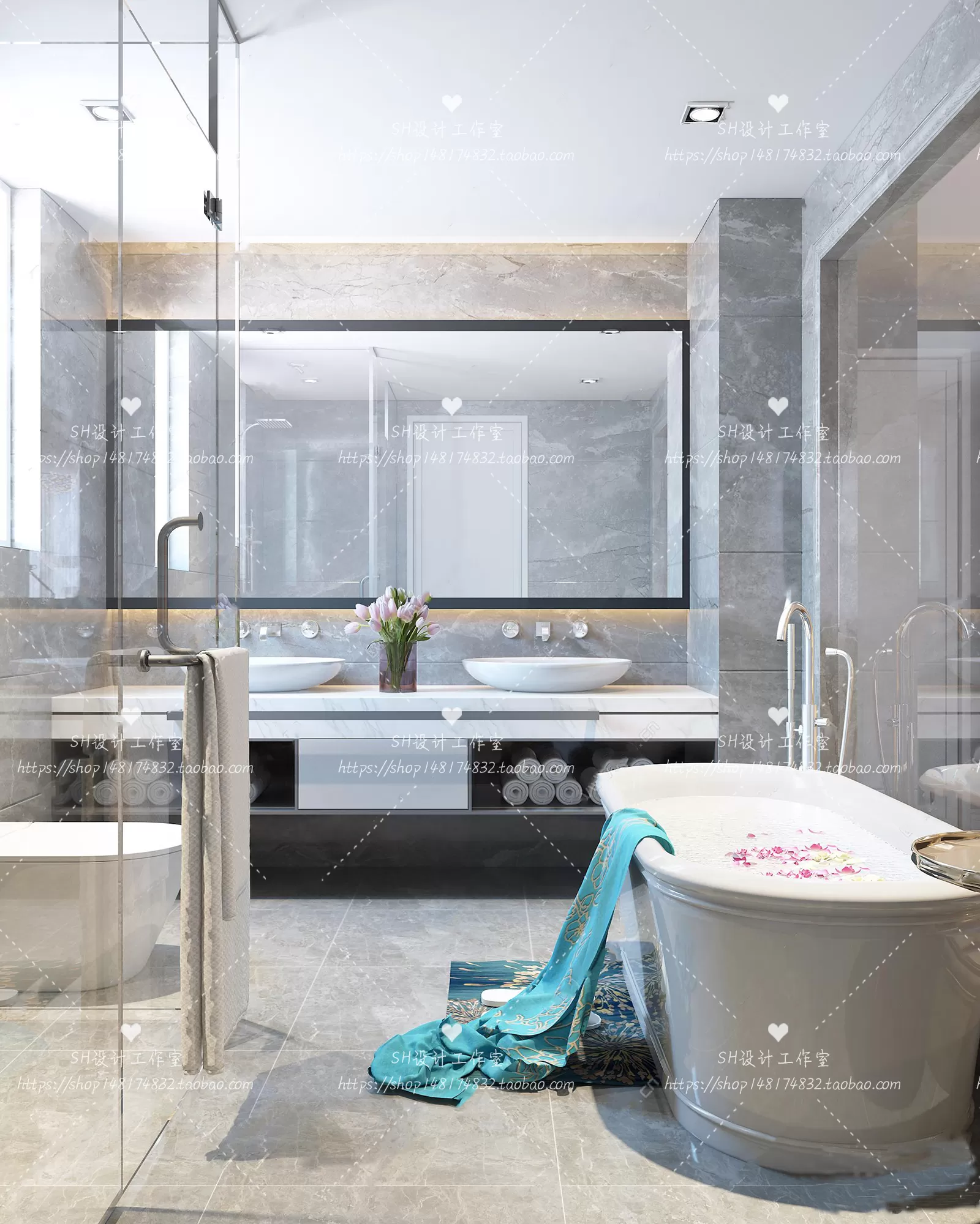 BATHROOM 3D SCENES – VRAY RENDER – 22 BATHROOM 3D SCENES – VRAY RENDER – 22
