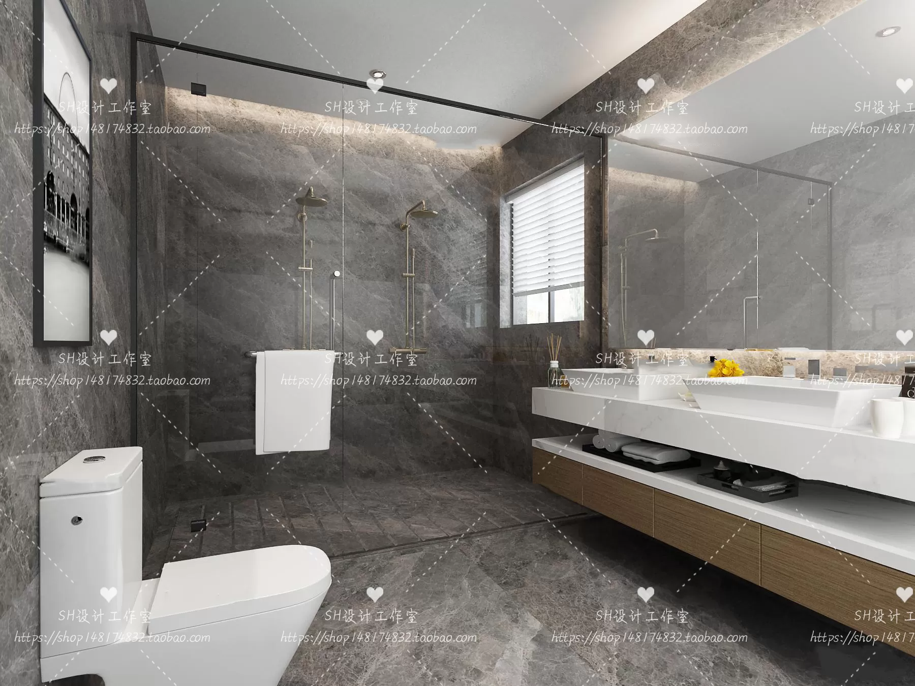 BATHROOM 3D SCENES – VRAY RENDER – 24 BATHROOM 3D SCENES – VRAY RENDER – 24