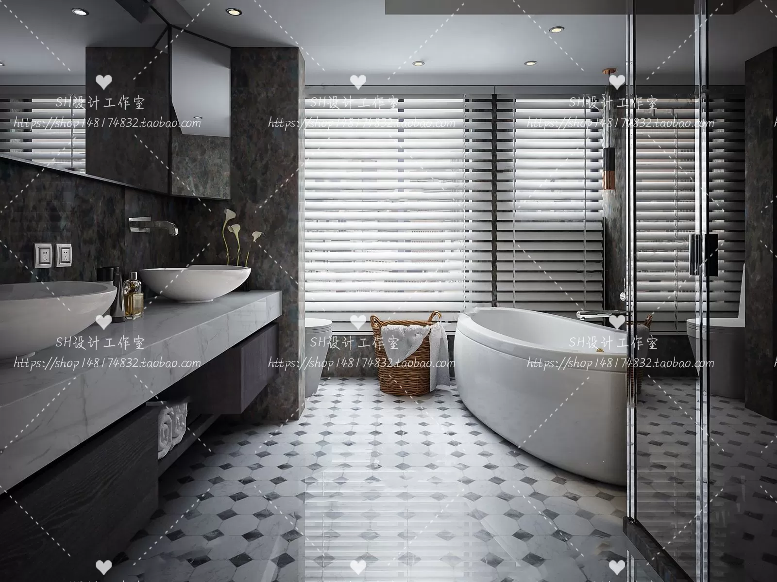 BATHROOM 3D SCENES – VRAY RENDER – 36 BATHROOM 3D SCENES – VRAY RENDER – 36