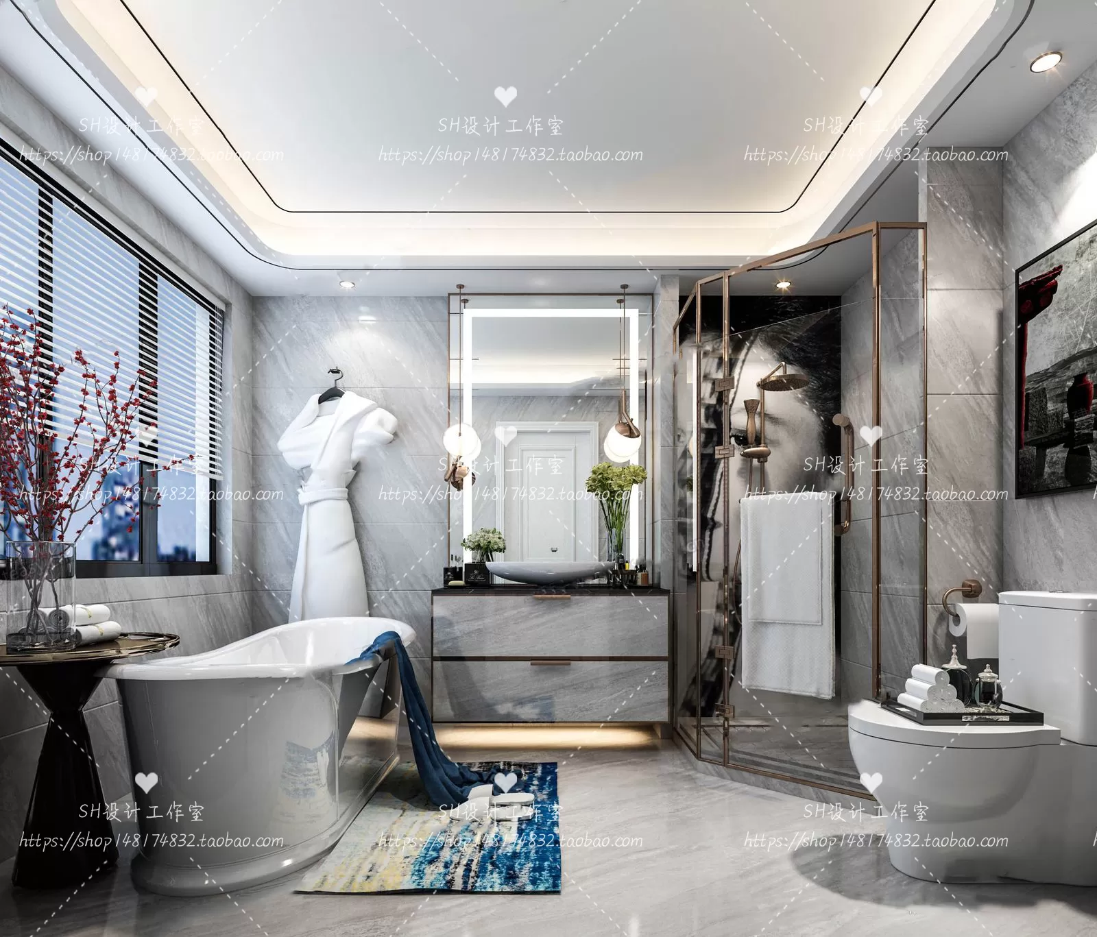 BATHROOM 3D SCENES – VRAY RENDER – 42 BATHROOM 3D SCENES – VRAY RENDER – 42