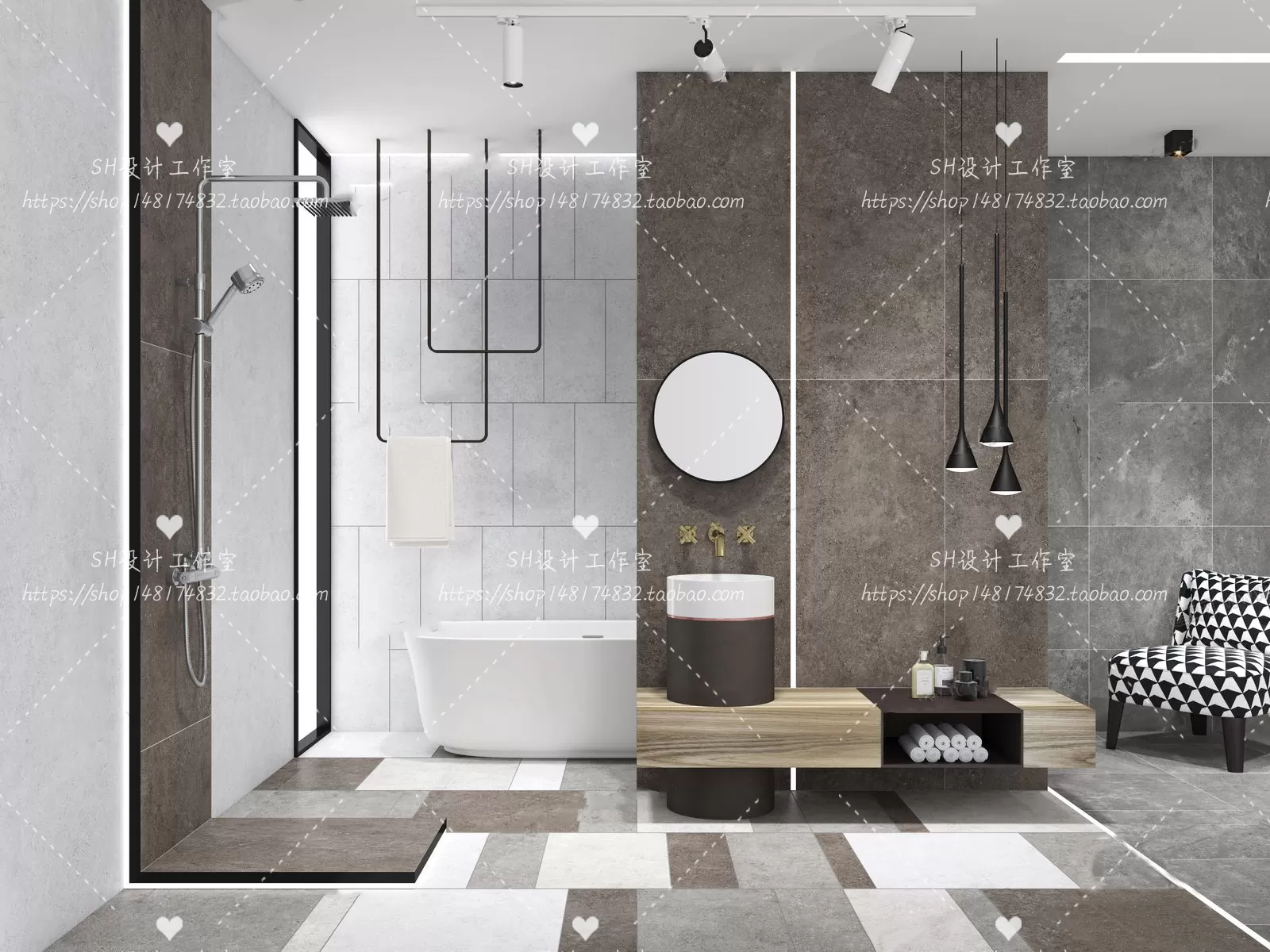 BATHROOM 3D SCENES – VRAY RENDER – 44 BATHROOM 3D SCENES – VRAY RENDER – 44