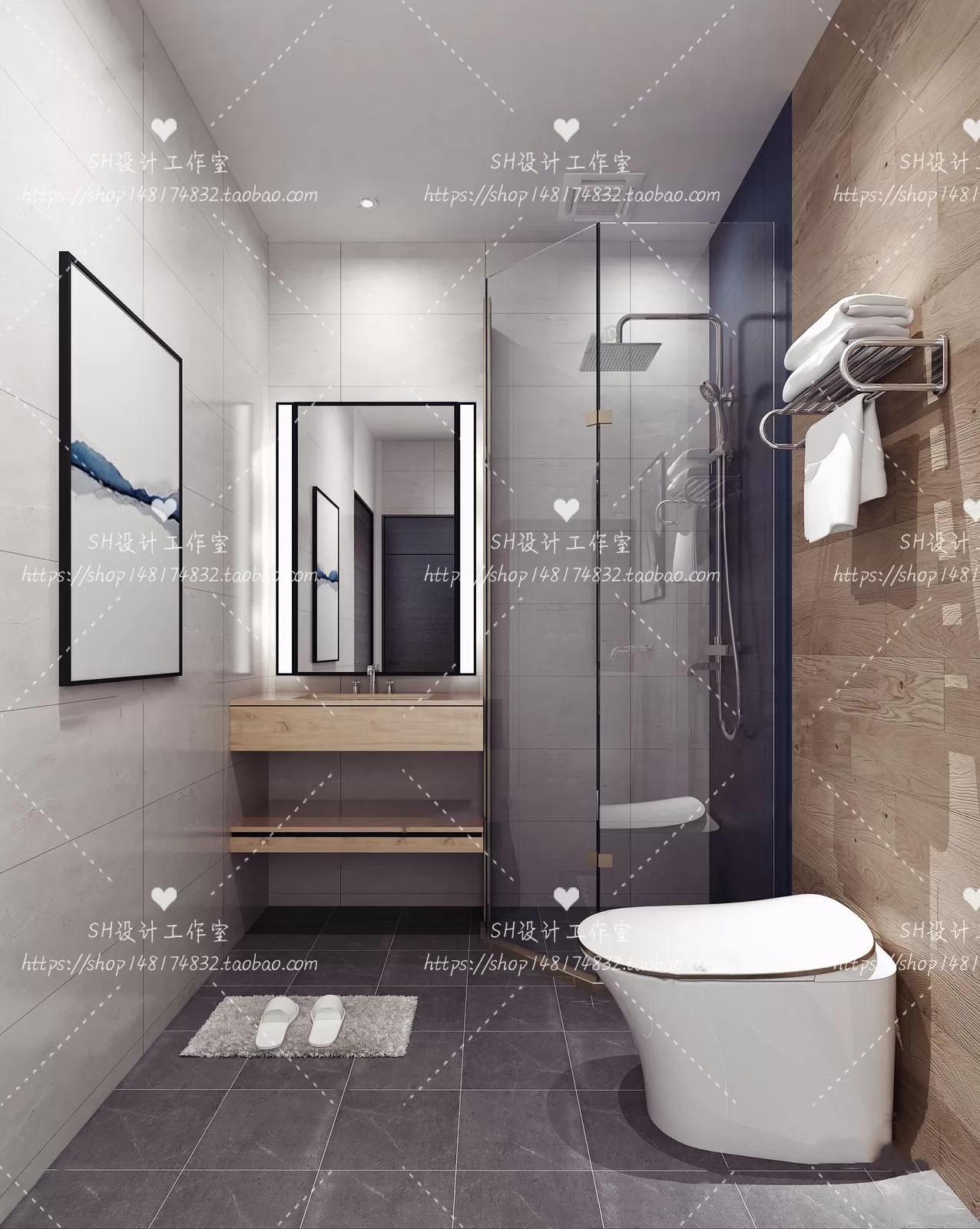 BATHROOM 3D SCENES – VRAY RENDER – 48 BATHROOM 3D SCENES – VRAY RENDER – 48