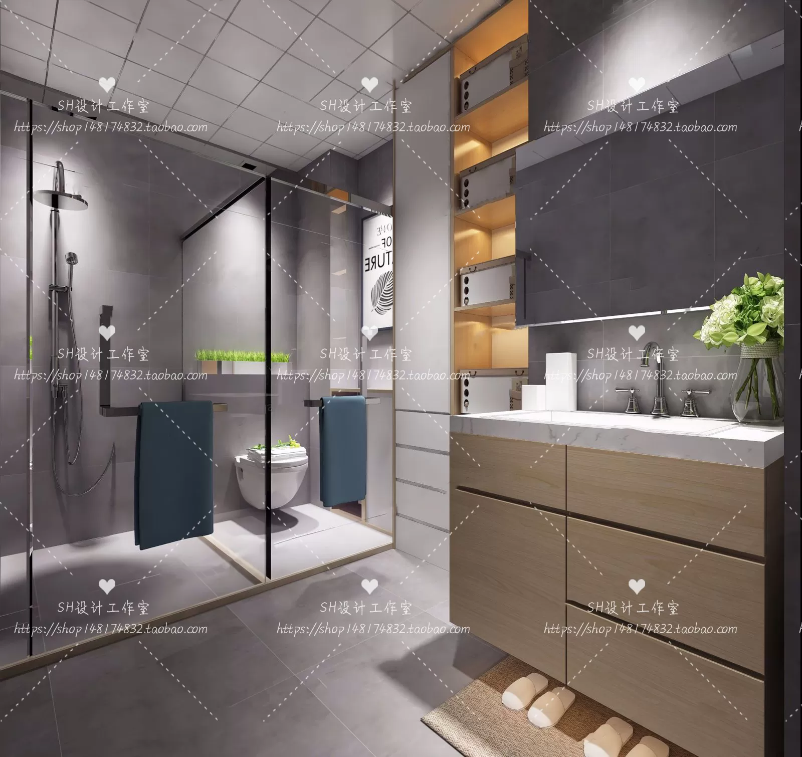 BATHROOM 3D SCENES – VRAY RENDER – 51 BATHROOM 3D SCENES – VRAY RENDER – 51