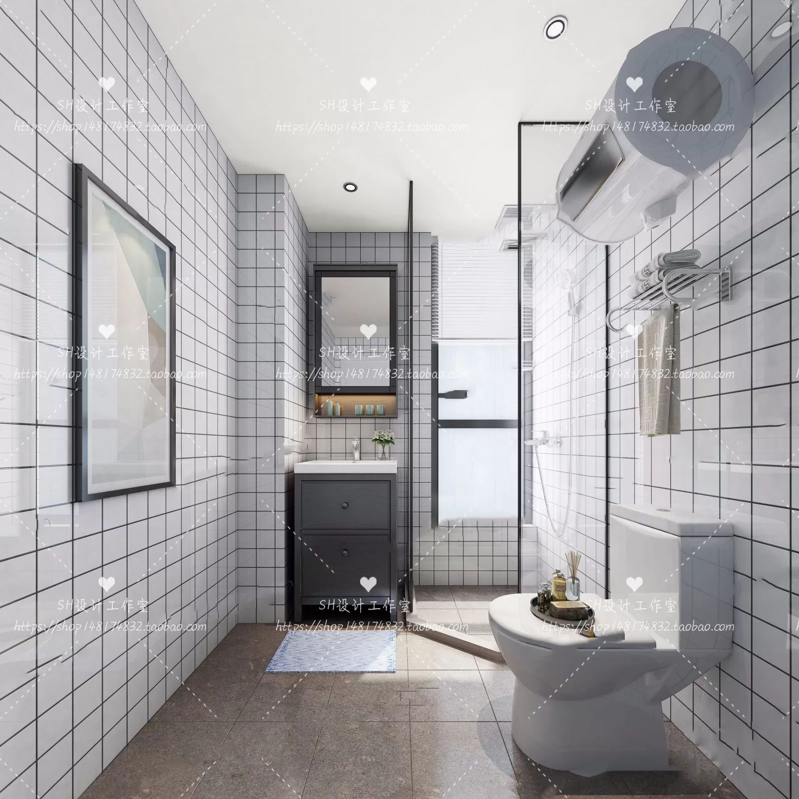 BATHROOM 3D SCENES – VRAY RENDER – 55 BATHROOM 3D SCENES – VRAY RENDER – 55