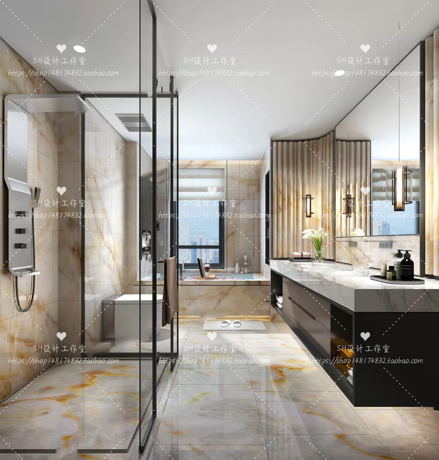 BATHROOM 3D SCENES – VRAY RENDER – 56 BATHROOM 3D SCENES – VRAY RENDER – 56