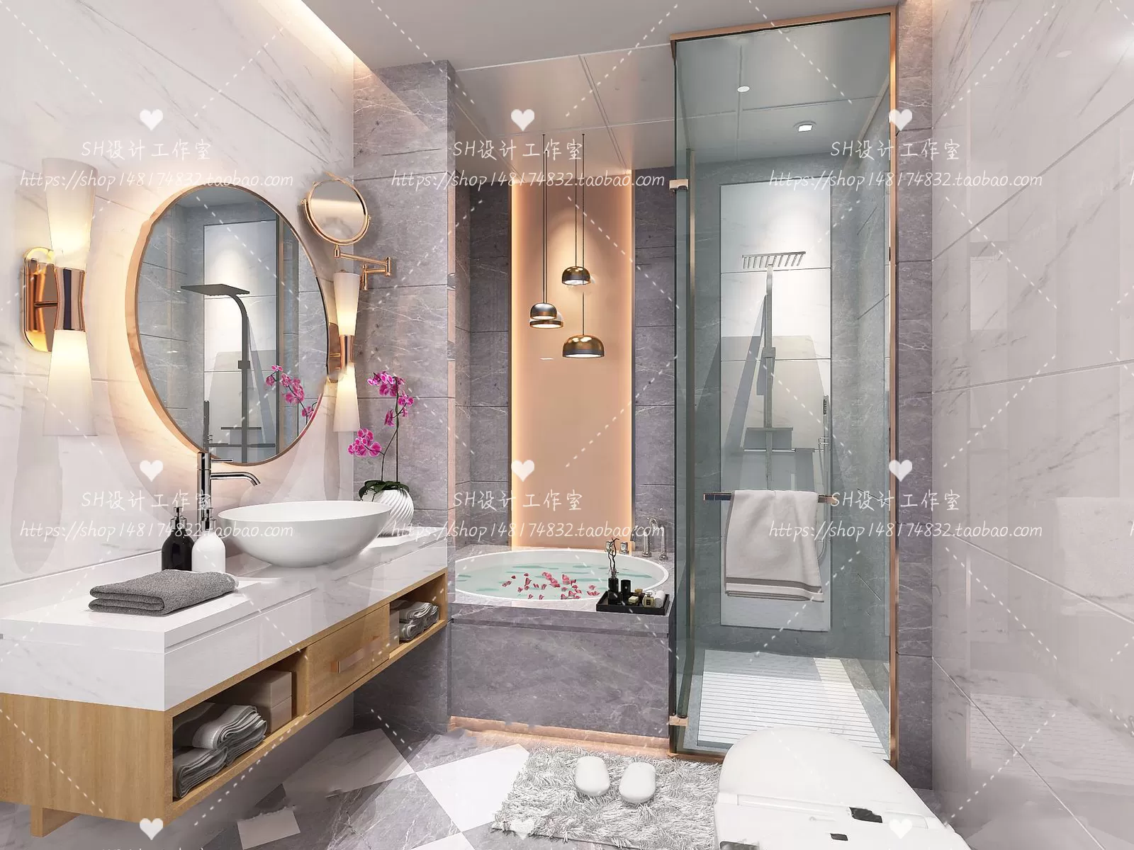 BATHROOM 3D SCENES – VRAY RENDER – 68 BATHROOM 3D SCENES – VRAY RENDER – 68