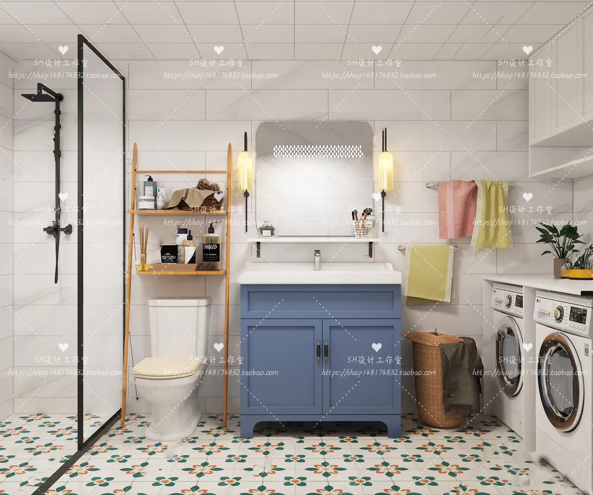 BATHROOM 3D SCENES – VRAY RENDER – 77 BATHROOM 3D SCENES – VRAY RENDER – 77