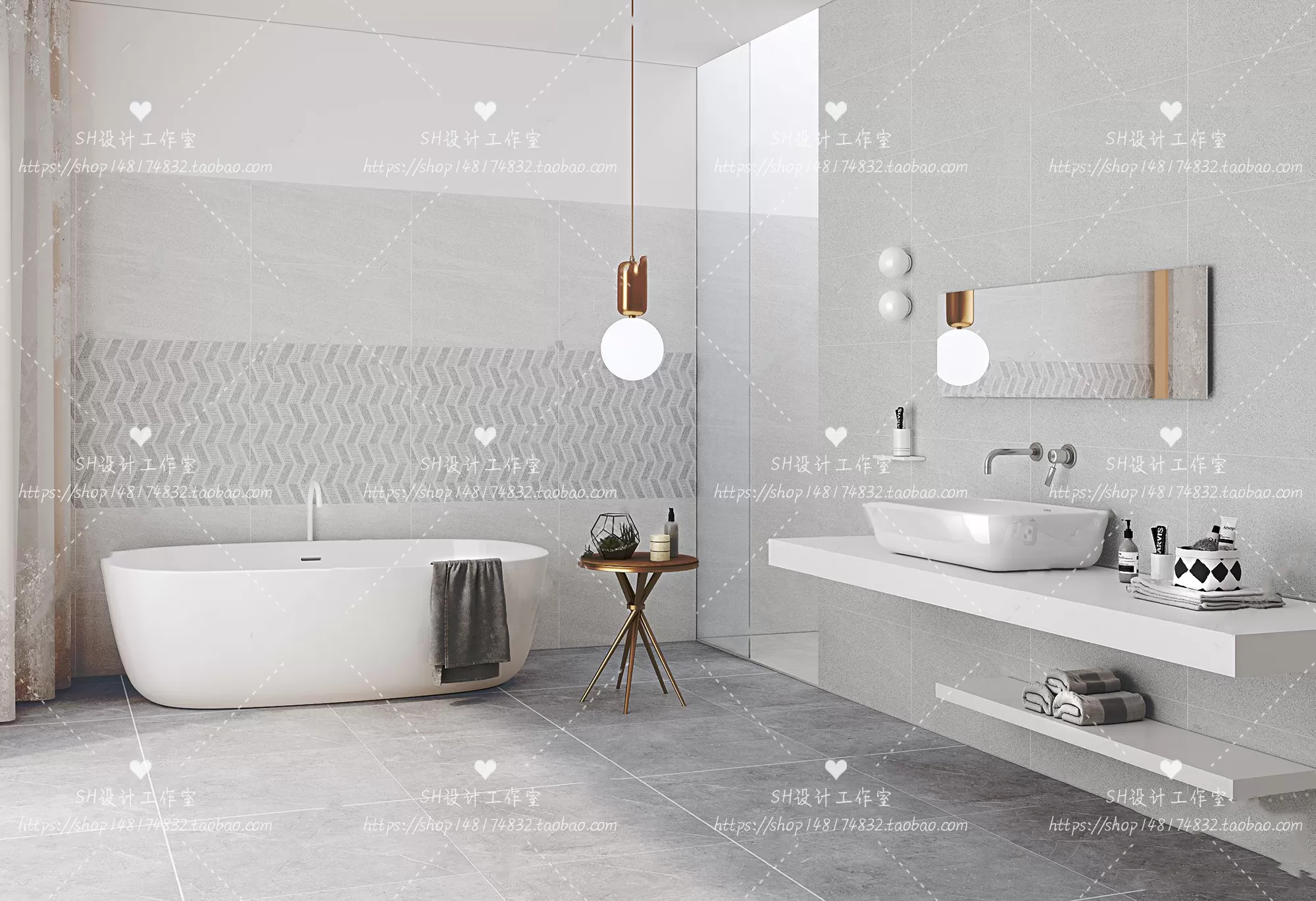 BATHROOM 3D SCENES – VRAY RENDER – 80 BATHROOM 3D SCENES – VRAY RENDER – 80