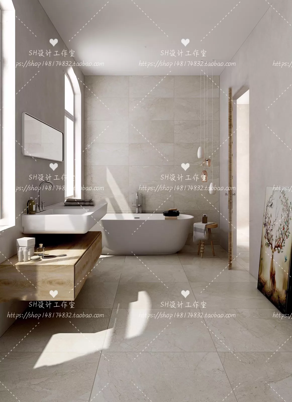 BATHROOM 3D SCENES – VRAY RENDER – 90 BATHROOM 3D SCENES – VRAY RENDER – 90