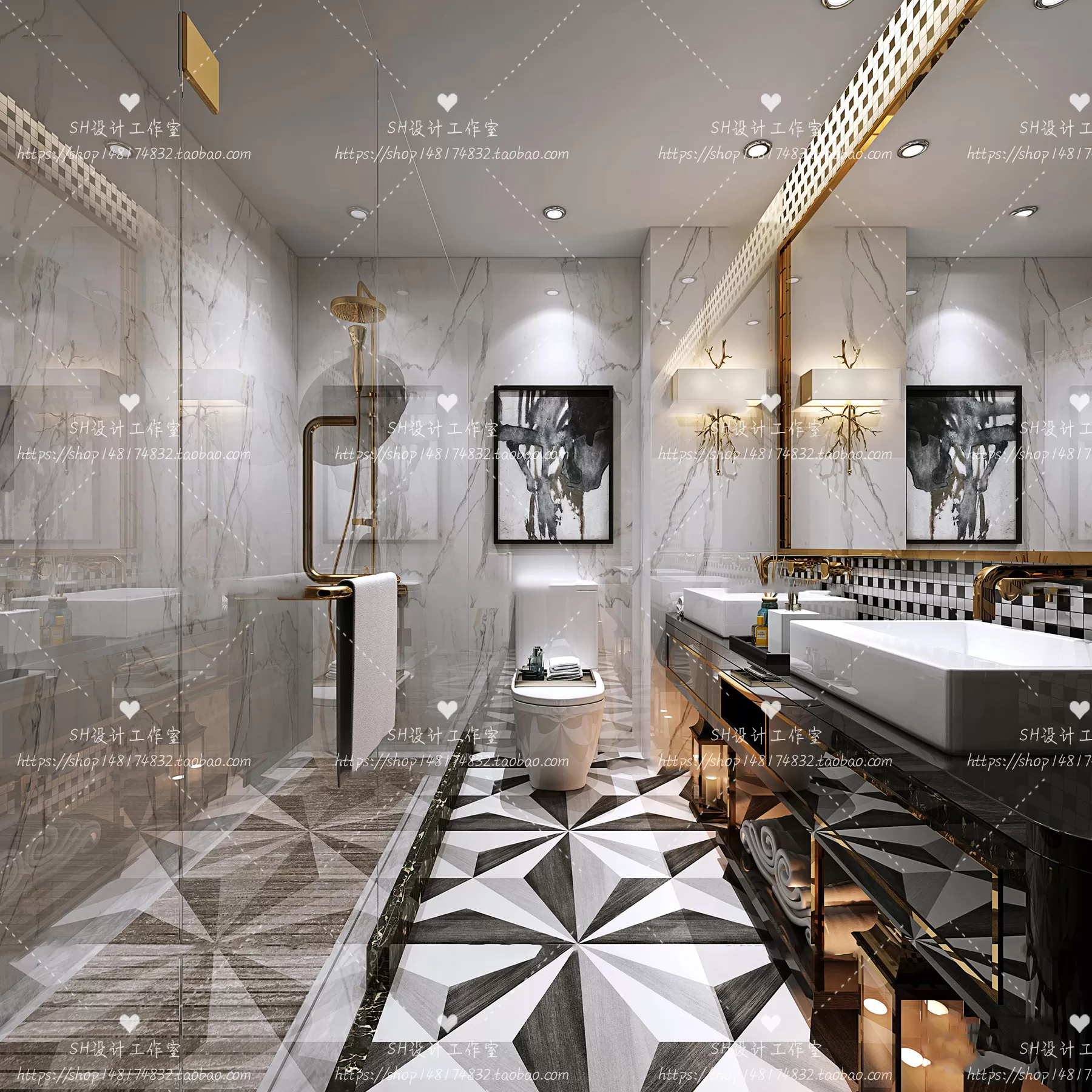 BATHROOM 3D SCENES – VRAY RENDER – 98 BATHROOM 3D SCENES – VRAY RENDER – 98