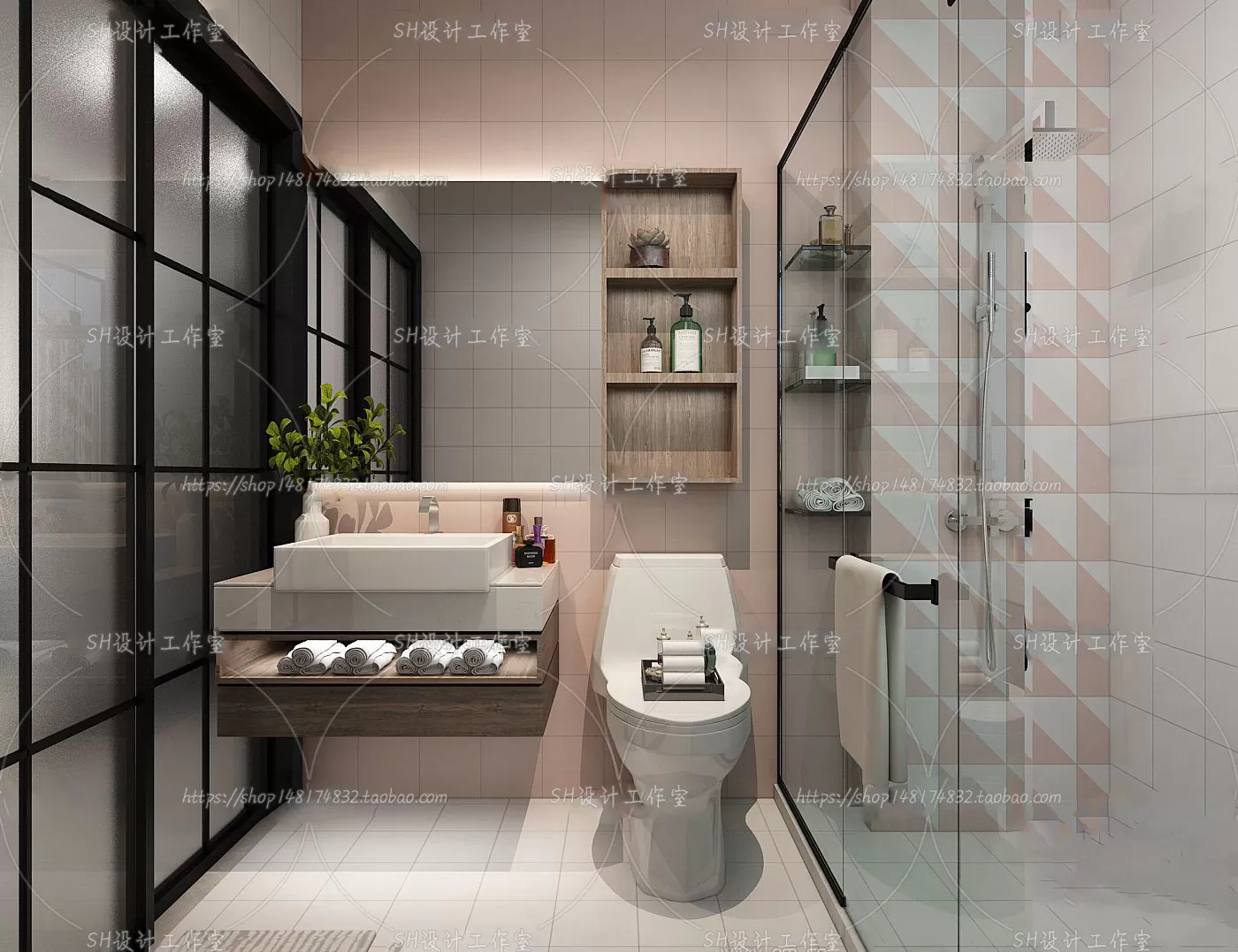 BATHROOM 3D SCENES – VRAY RENDER – 106 BATHROOM 3D SCENES – VRAY RENDER – 106
