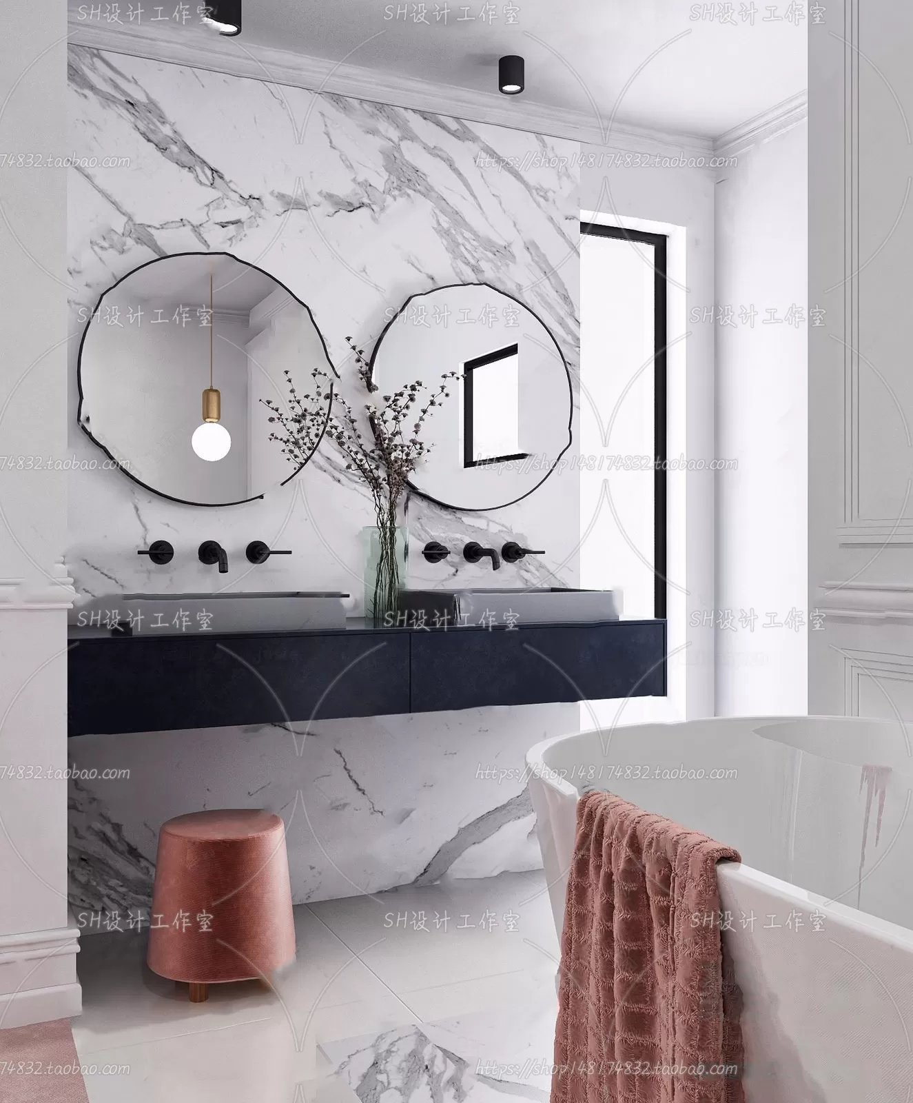 BATHROOM 3D SCENES – VRAY RENDER – 107 BATHROOM 3D SCENES – VRAY RENDER – 107