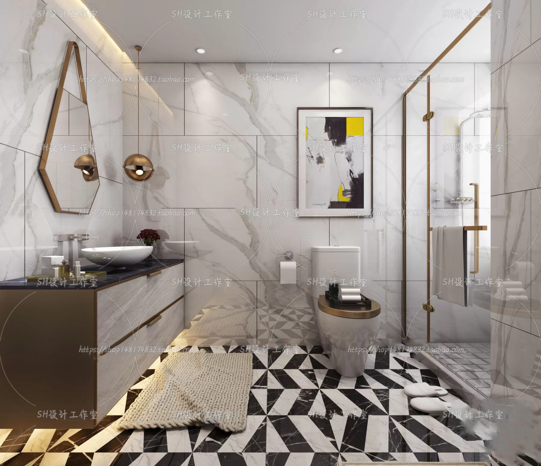 BATHROOM 3D SCENES – VRAY RENDER – 122 BATHROOM 3D SCENES – VRAY RENDER – 122
