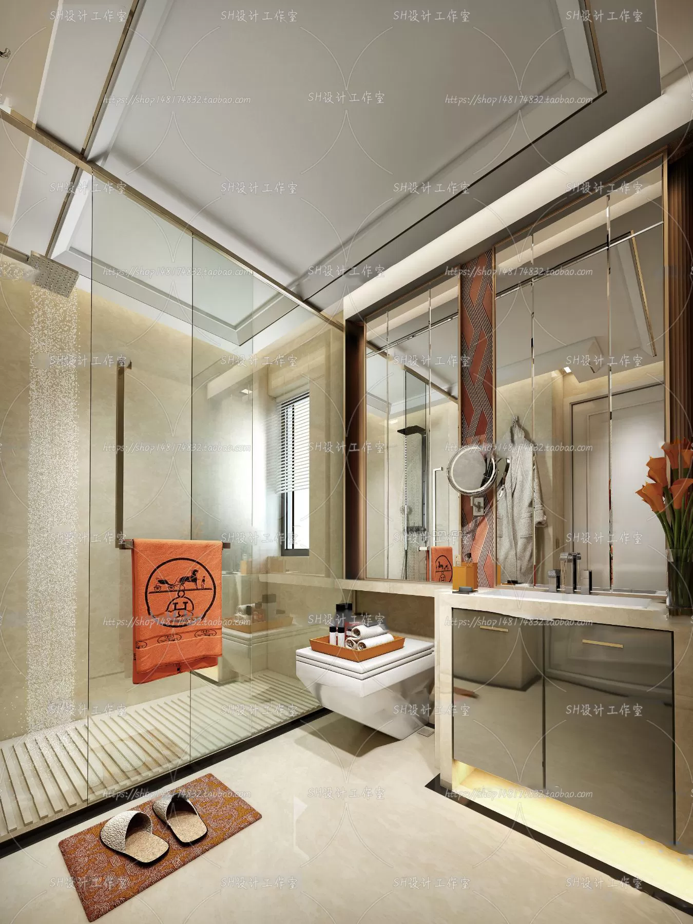 BATHROOM 3D SCENES – VRAY RENDER – 132 BATHROOM 3D SCENES – VRAY RENDER – 132