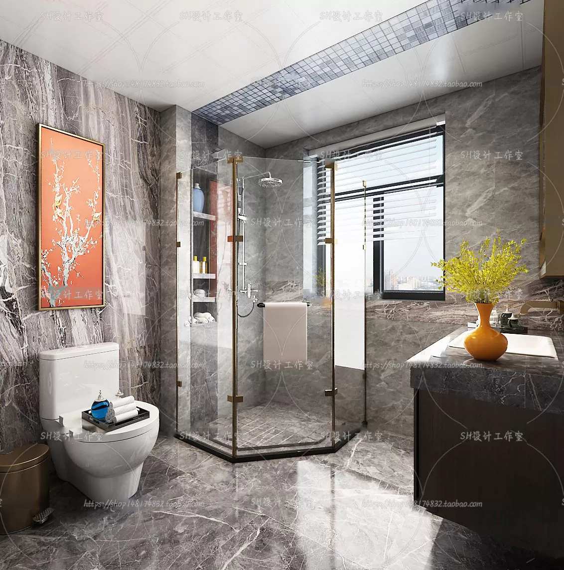 BATHROOM 3D SCENES – VRAY RENDER – 134 BATHROOM 3D SCENES – VRAY RENDER – 134