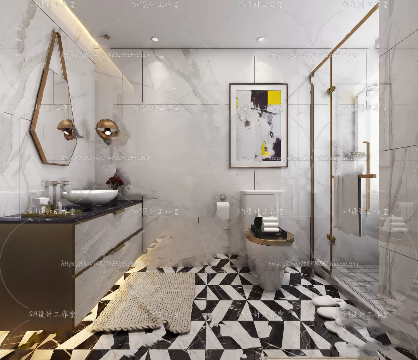 BATHROOM 3D SCENES – VRAY RENDER – 143 BATHROOM 3D SCENES – VRAY RENDER – 143