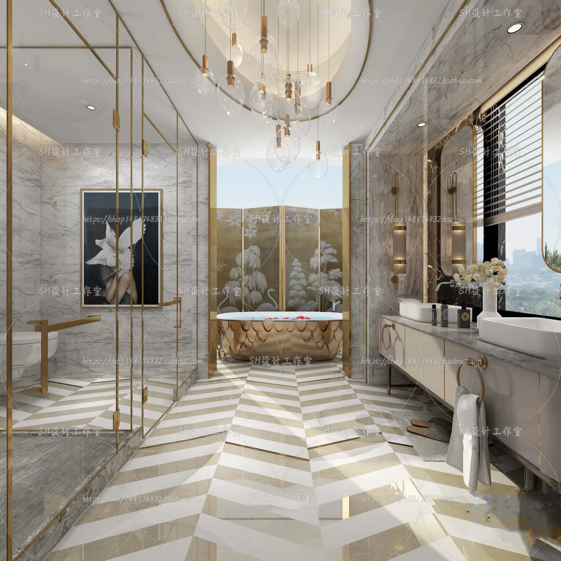 BATHROOM 3D SCENES – VRAY RENDER – 153 BATHROOM 3D SCENES – VRAY RENDER – 153