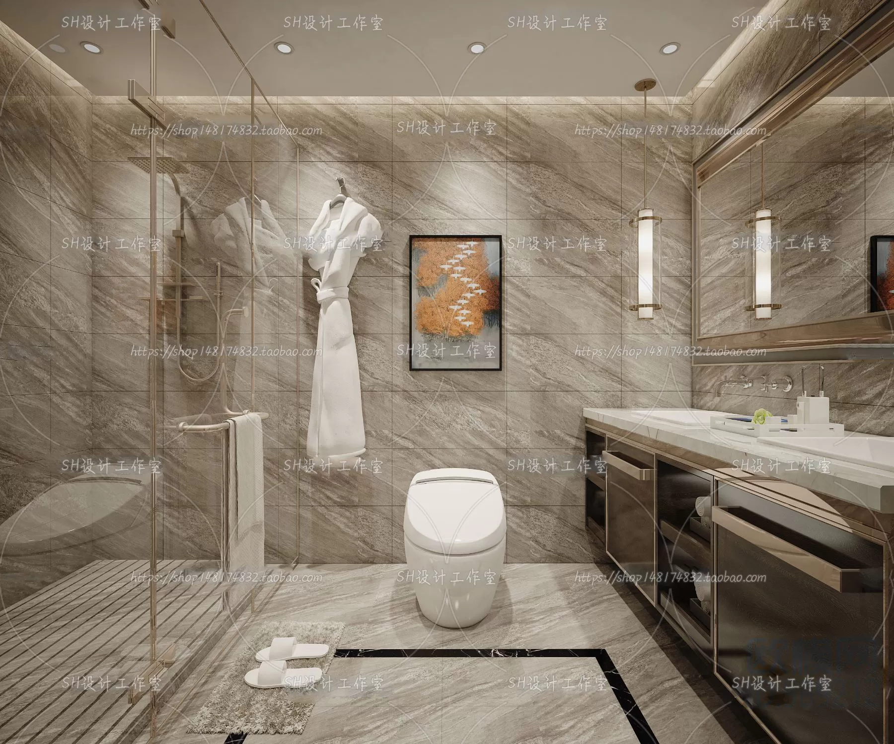BATHROOM 3D SCENES – VRAY RENDER – 154 BATHROOM 3D SCENES – VRAY RENDER – 154