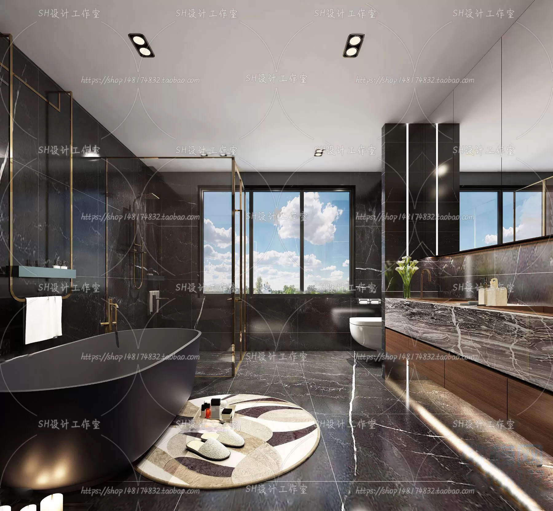 BATHROOM 3D SCENES – VRAY RENDER – 159 BATHROOM 3D SCENES – VRAY RENDER – 159