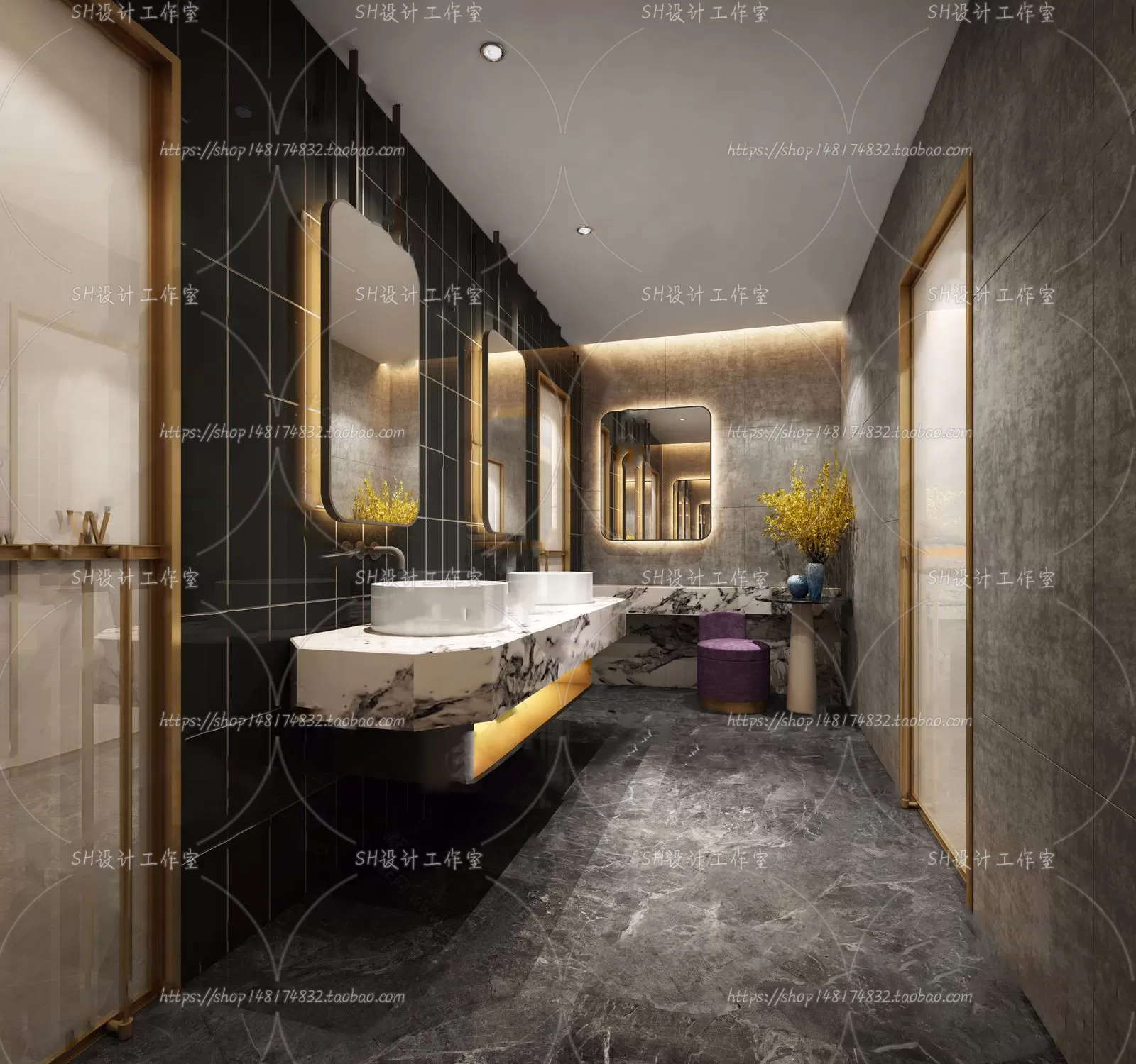 BATHROOM 3D SCENES – VRAY RENDER – 163 BATHROOM 3D SCENES – VRAY RENDER – 163