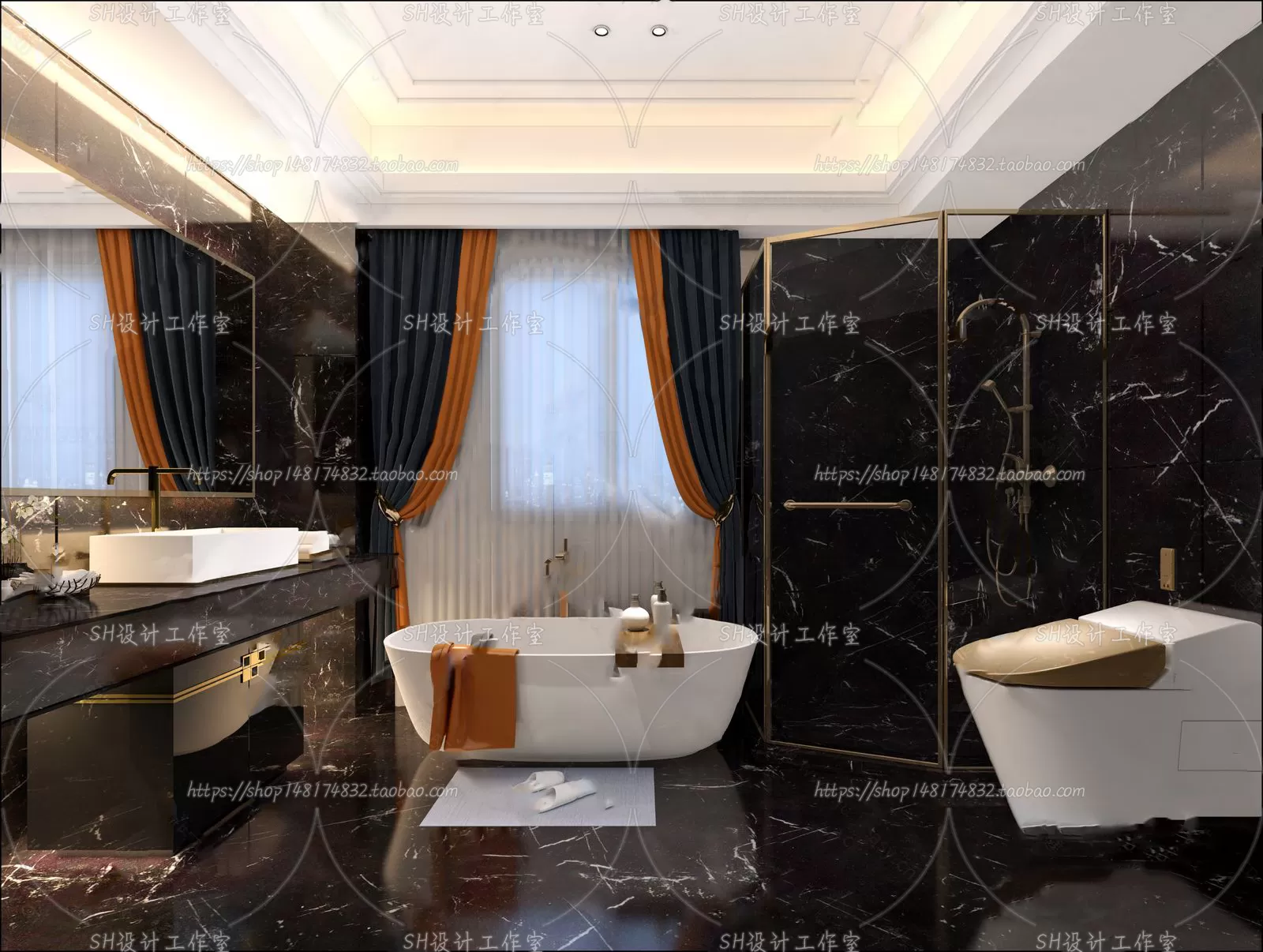 BATHROOM 3D SCENES – VRAY RENDER – 164 BATHROOM 3D SCENES – VRAY RENDER – 164