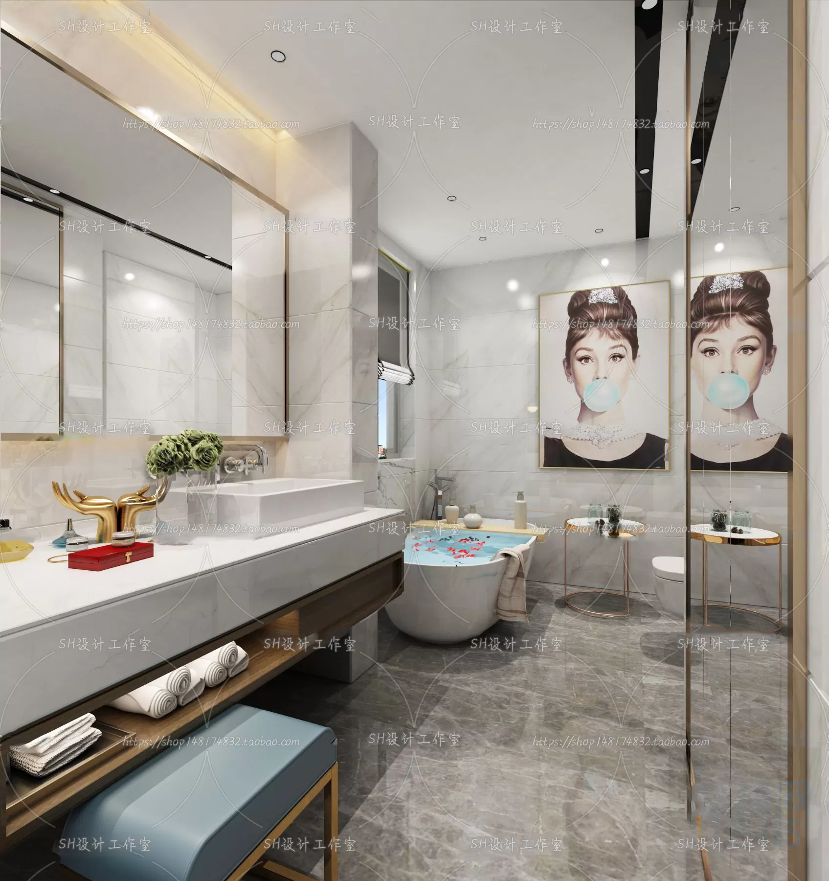 BATHROOM 3D SCENES – VRAY RENDER – 166 BATHROOM 3D SCENES – VRAY RENDER – 166