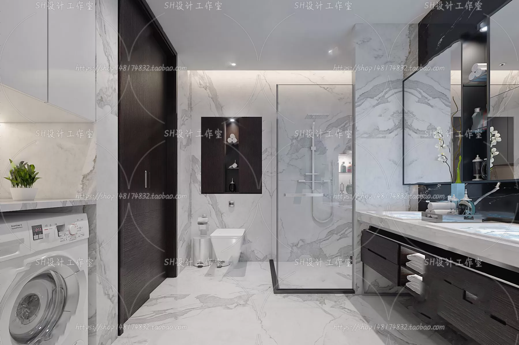 BATHROOM 3D SCENES – VRAY RENDER – 172 BATHROOM 3D SCENES – VRAY RENDER – 172