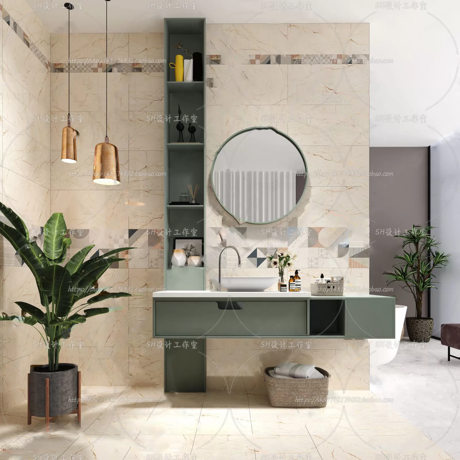 BATHROOM 3D SCENES – VRAY RENDER – 173 BATHROOM 3D SCENES – VRAY RENDER – 173
