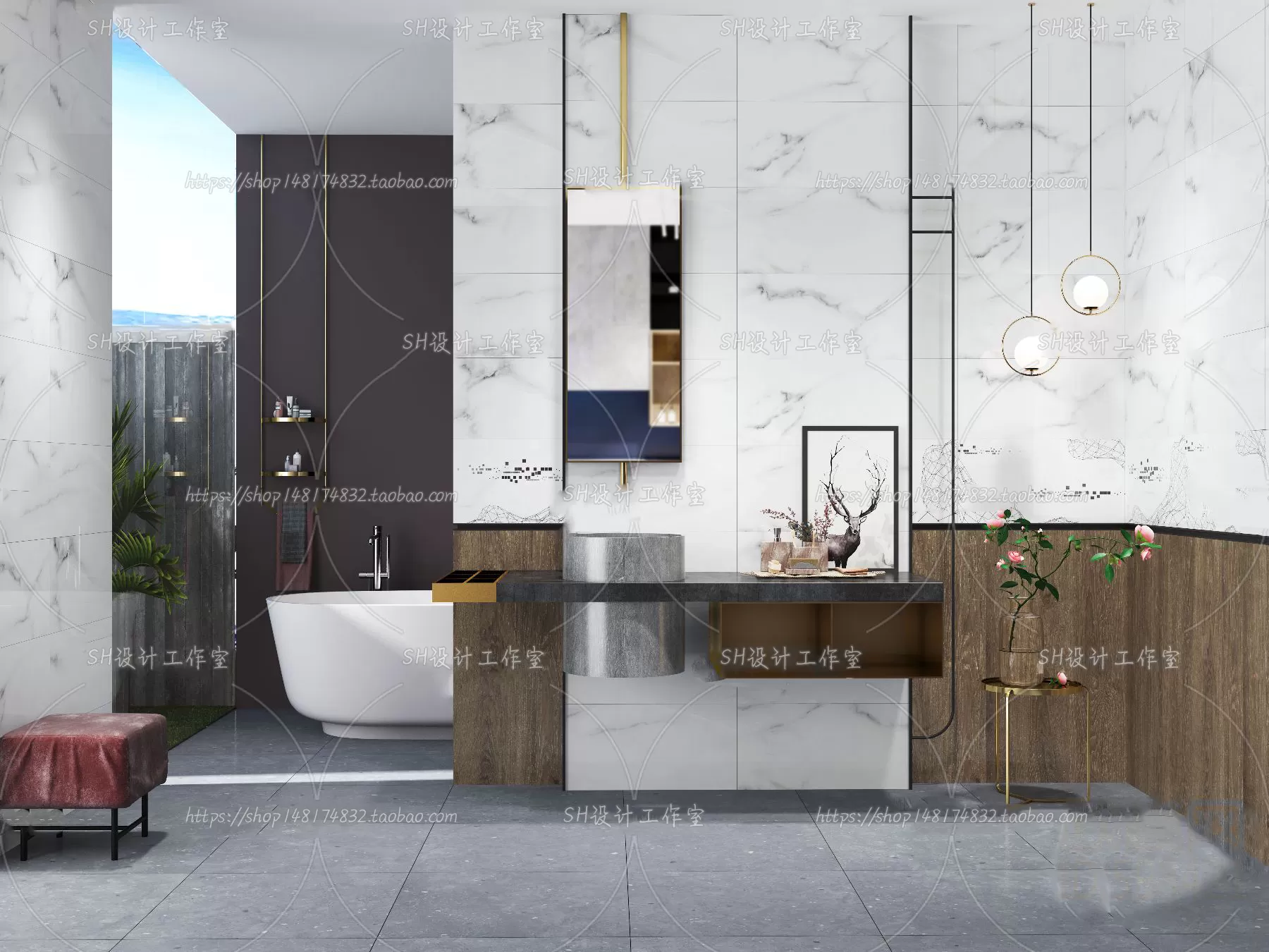 BATHROOM 3D SCENES – VRAY RENDER – 184 BATHROOM 3D SCENES – VRAY RENDER – 184