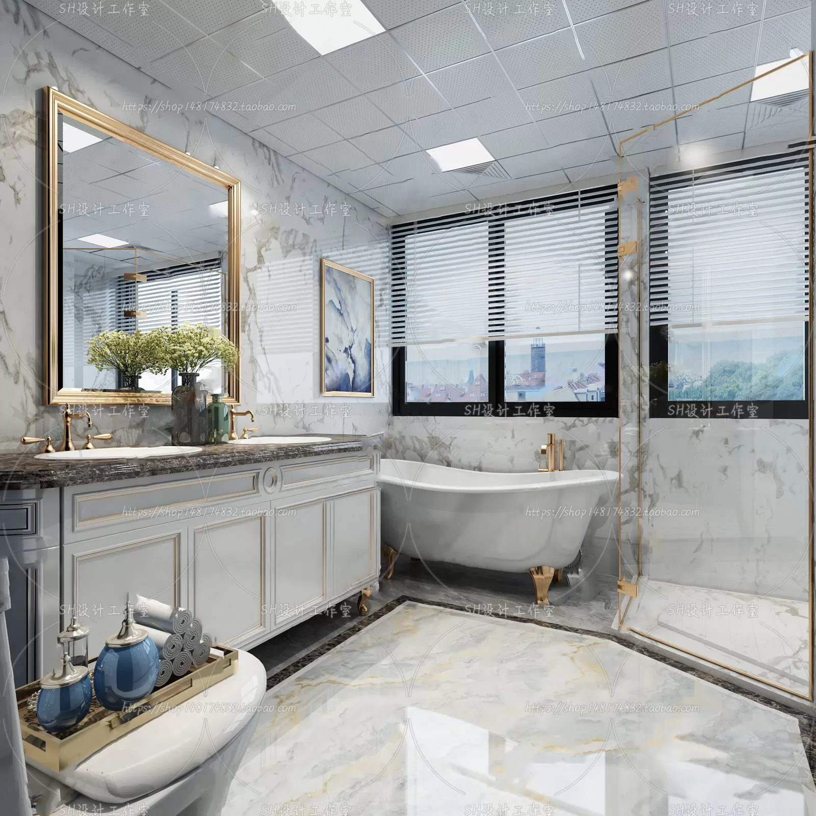 BATHROOM 3D SCENES – VRAY RENDER – 190 BATHROOM 3D SCENES – VRAY RENDER – 190