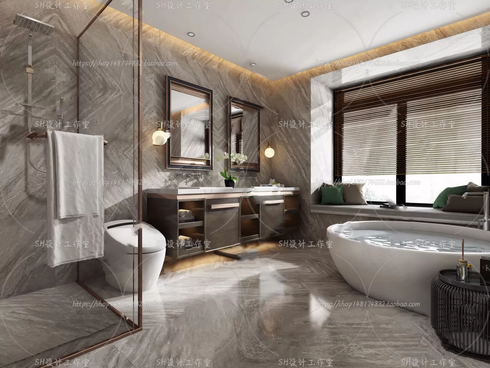 BATHROOM 3D SCENES – VRAY RENDER – 193 BATHROOM 3D SCENES – VRAY RENDER – 193